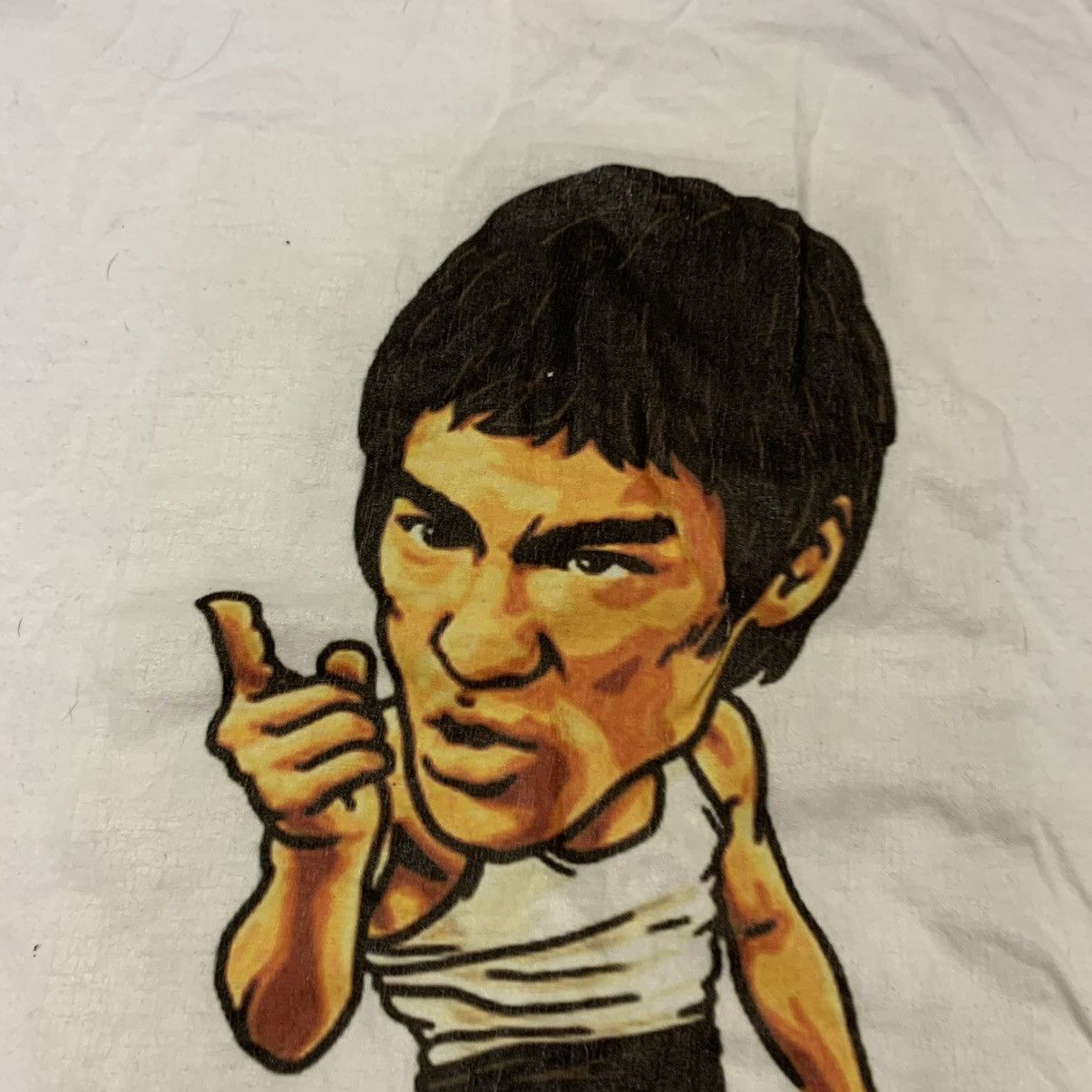 Vintage Vintage 90s Bruce Lee Graphic Tee Faded White Grail Grunge M Size US M / EU 48-50 / 2 - 4 Thumbnail