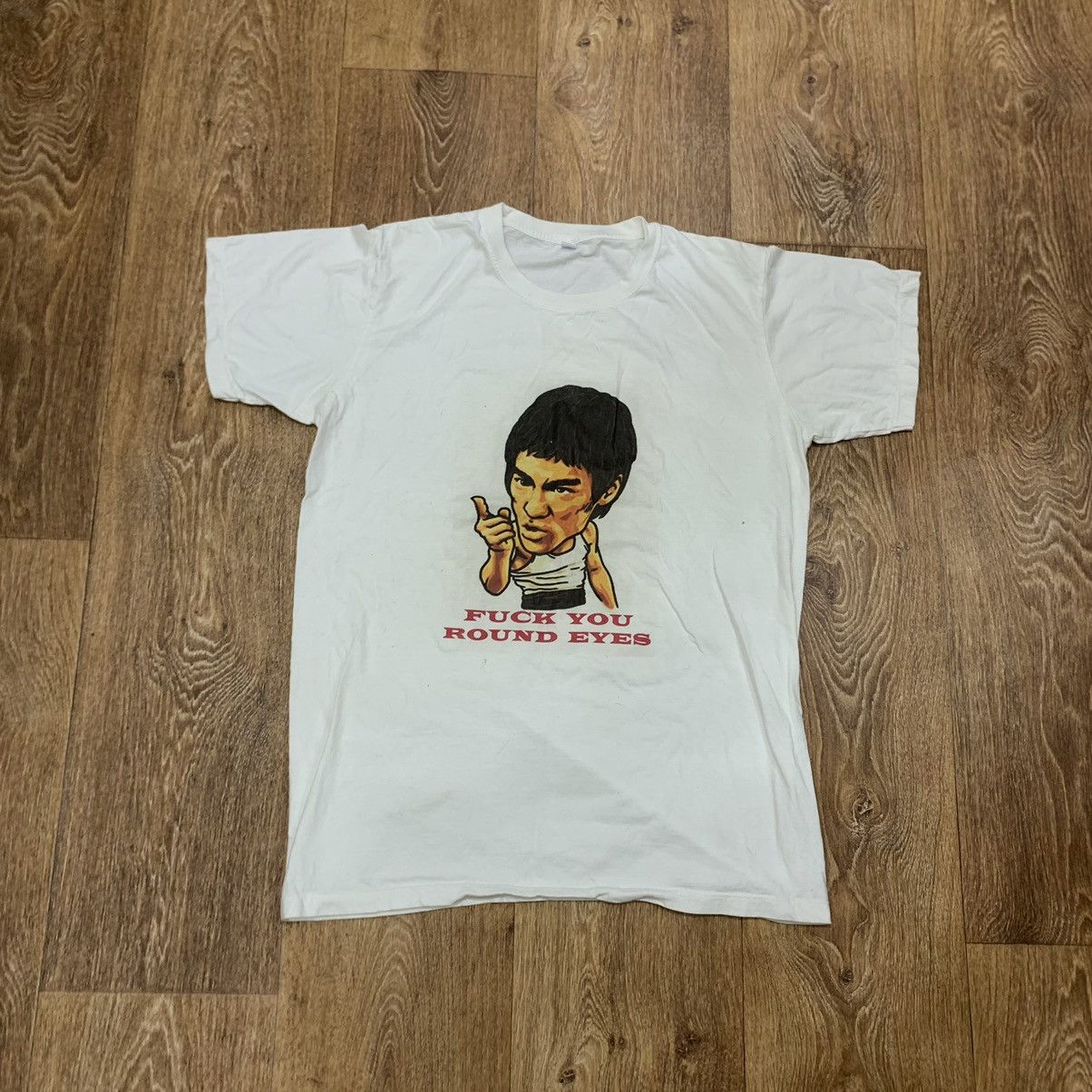 Vintage Vintage 90s Bruce Lee Graphic Tee Faded White Grail Grunge M Size US M / EU 48-50 / 2 - 1 Thumbnail