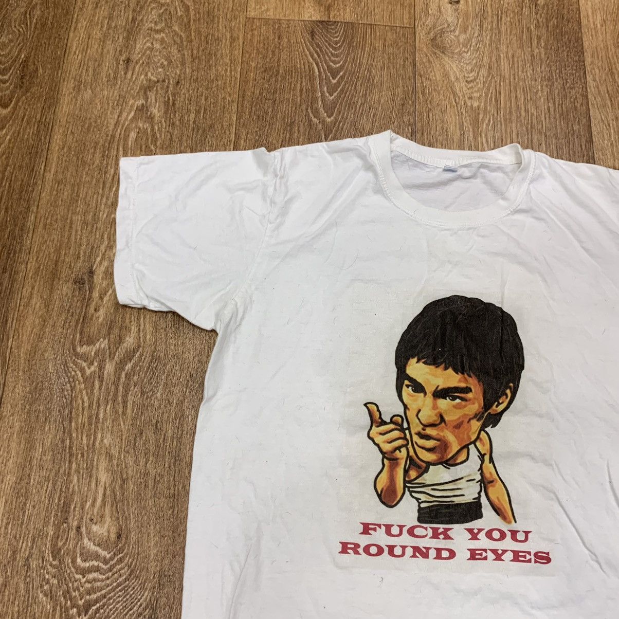 Vintage Vintage 90s Bruce Lee Graphic Tee Faded White Grail Grunge M Size US M / EU 48-50 / 2 - 2 Thumbnail