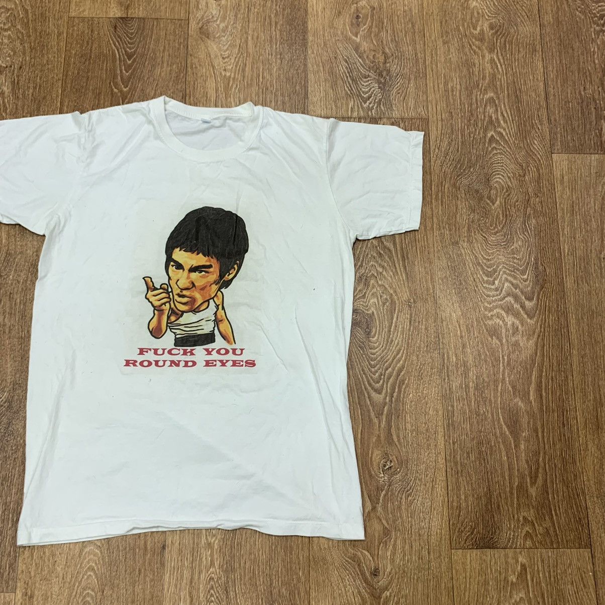 Vintage Vintage 90s Bruce Lee Graphic Tee Faded White Grail Grunge M Size US M / EU 48-50 / 2 - 3 Thumbnail