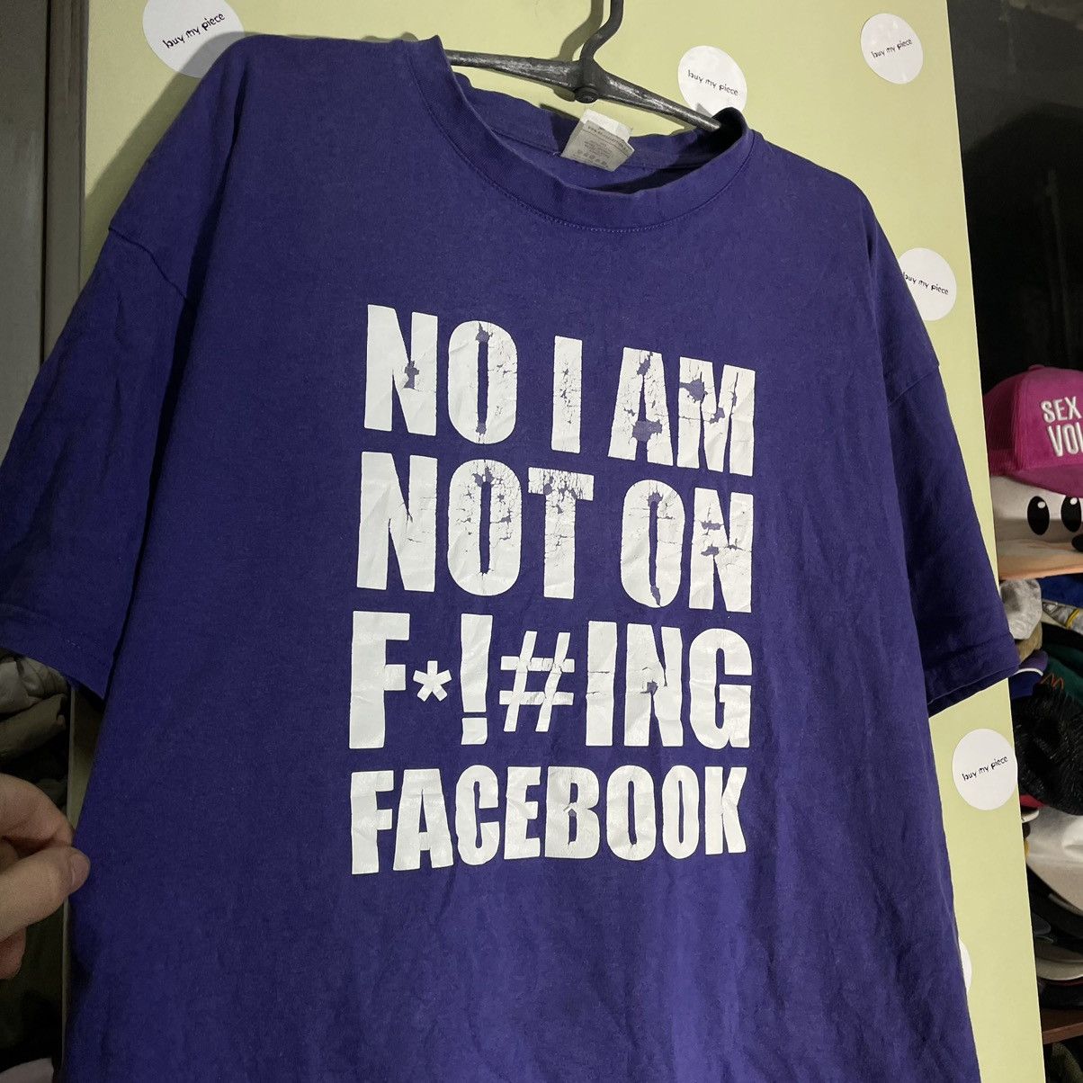 Vintage Vintage 90s Graphic Tee Facebook Satire Oversized Purple L Size US L / EU 52-54 / 3 - 6 Thumbnail