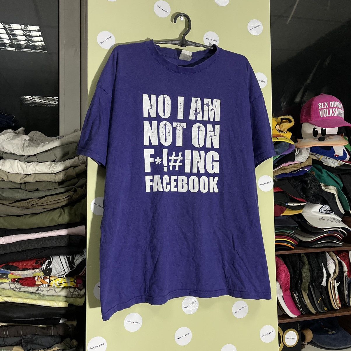 Vintage Vintage 90s Graphic Tee Facebook Satire Oversized Purple L Size US L / EU 52-54 / 3 - 3 Thumbnail