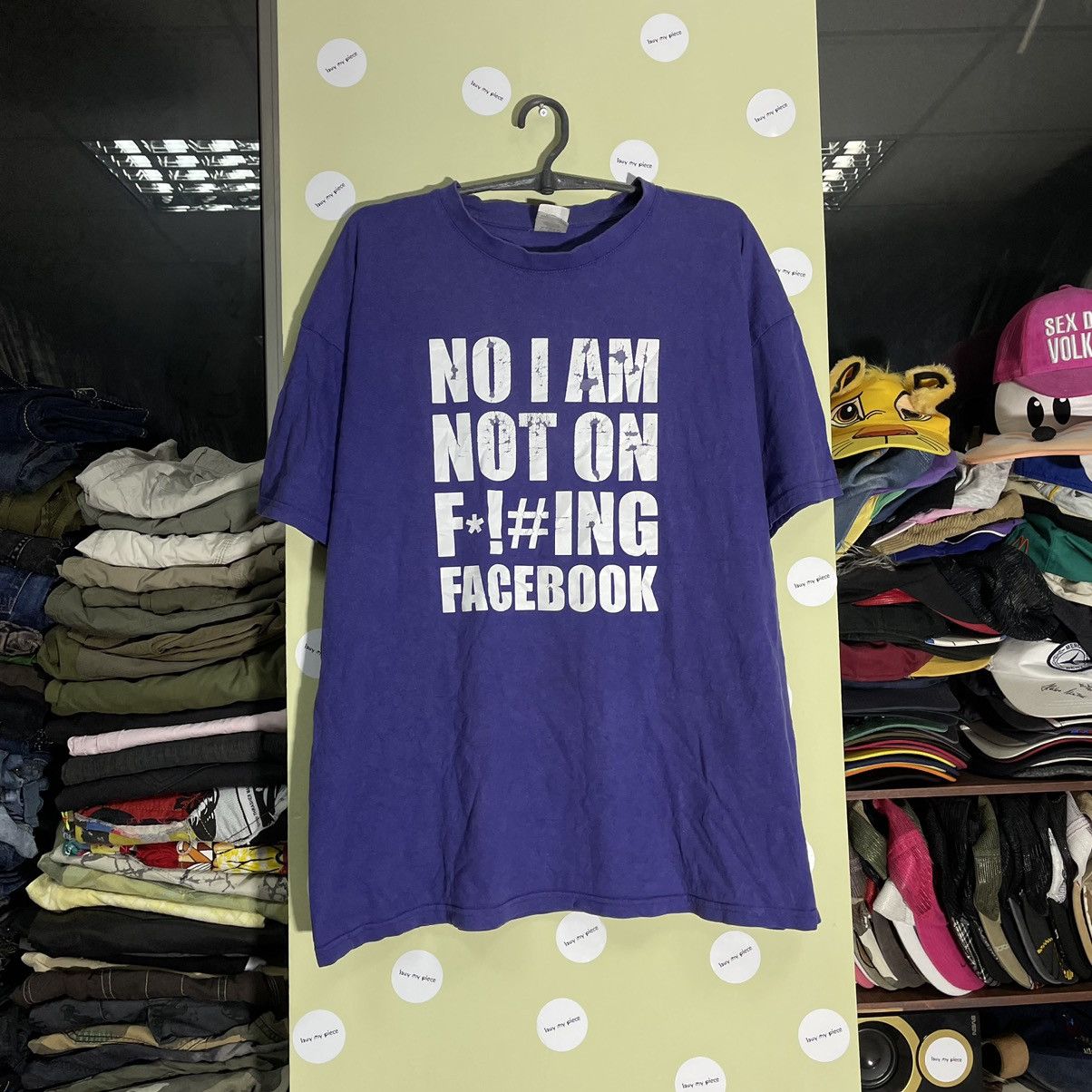 Vintage Vintage 90s Graphic Tee Facebook Satire Oversized Purple L Size US L / EU 52-54 / 3 - 1 Thumbnail