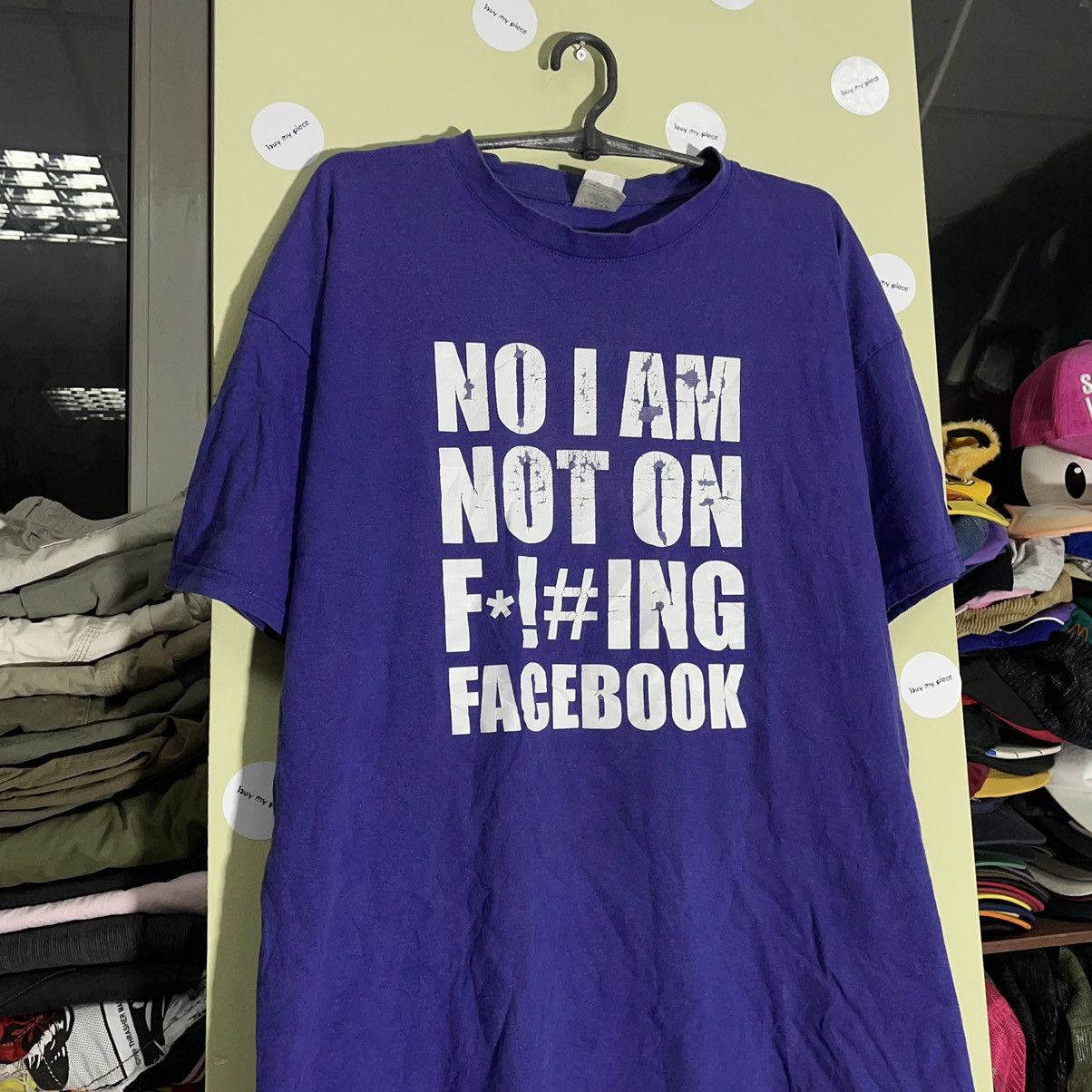 Vintage Vintage 90s Graphic Tee Facebook Satire Oversized Purple L Size US L / EU 52-54 / 3 - 4 Thumbnail