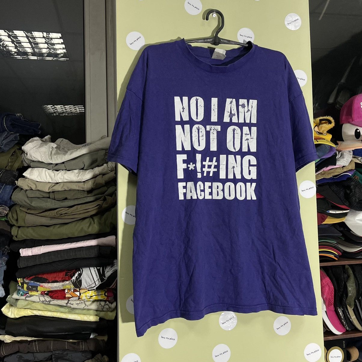 Vintage Vintage 90s Graphic Tee Facebook Satire Oversized Purple L Size US L / EU 52-54 / 3 - 2 Thumbnail