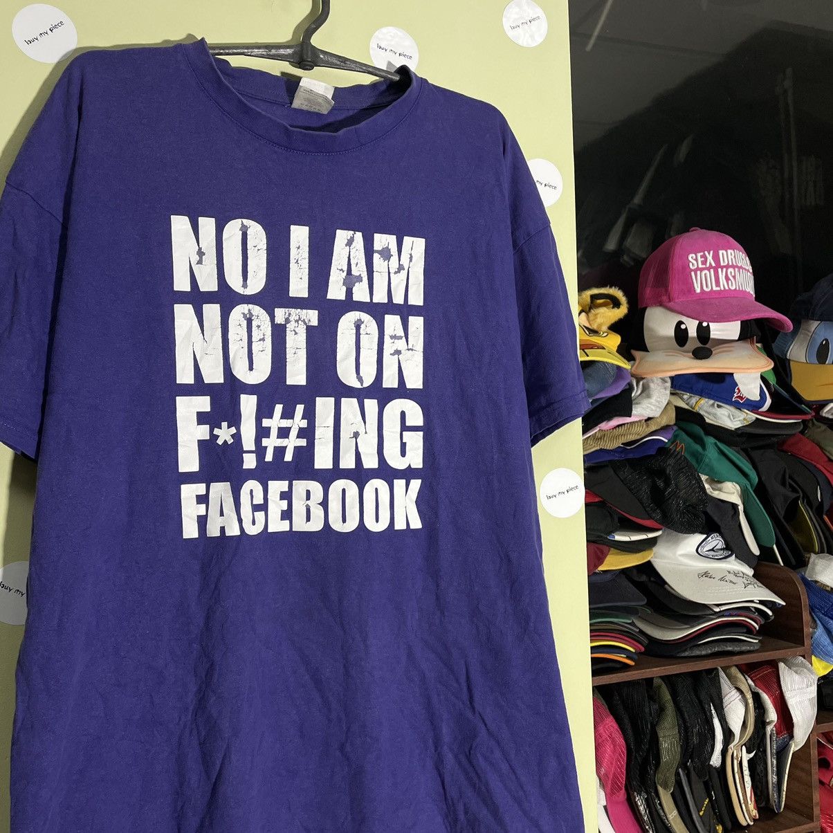 Vintage Vintage 90s Graphic Tee Facebook Satire Oversized Purple L Size US L / EU 52-54 / 3 - 5 Thumbnail