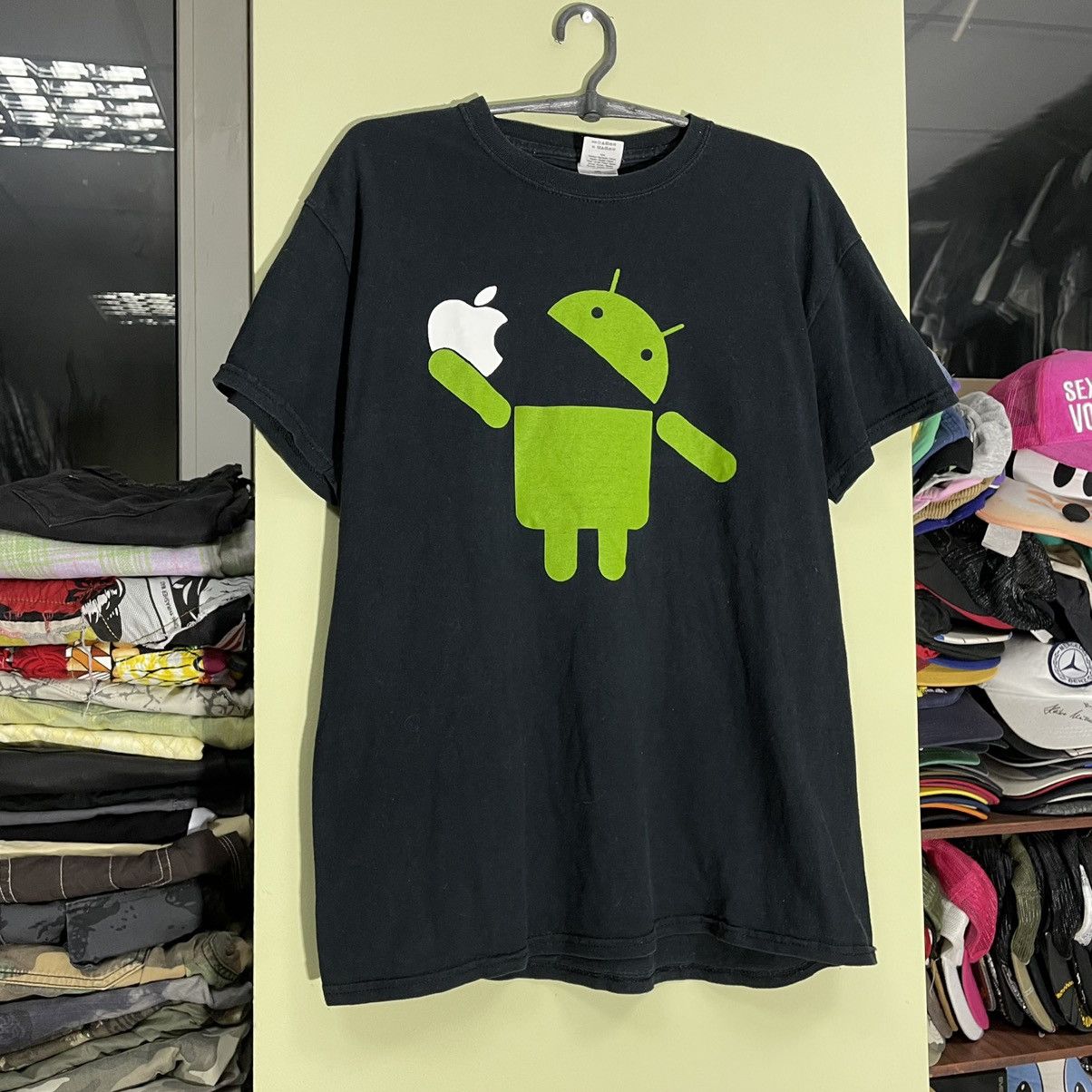 Vintage Vintage 90s Adult “Android > IPhone ” Humor Tee Streetwear Size US L / EU 52-54 / 3 - 3 Thumbnail