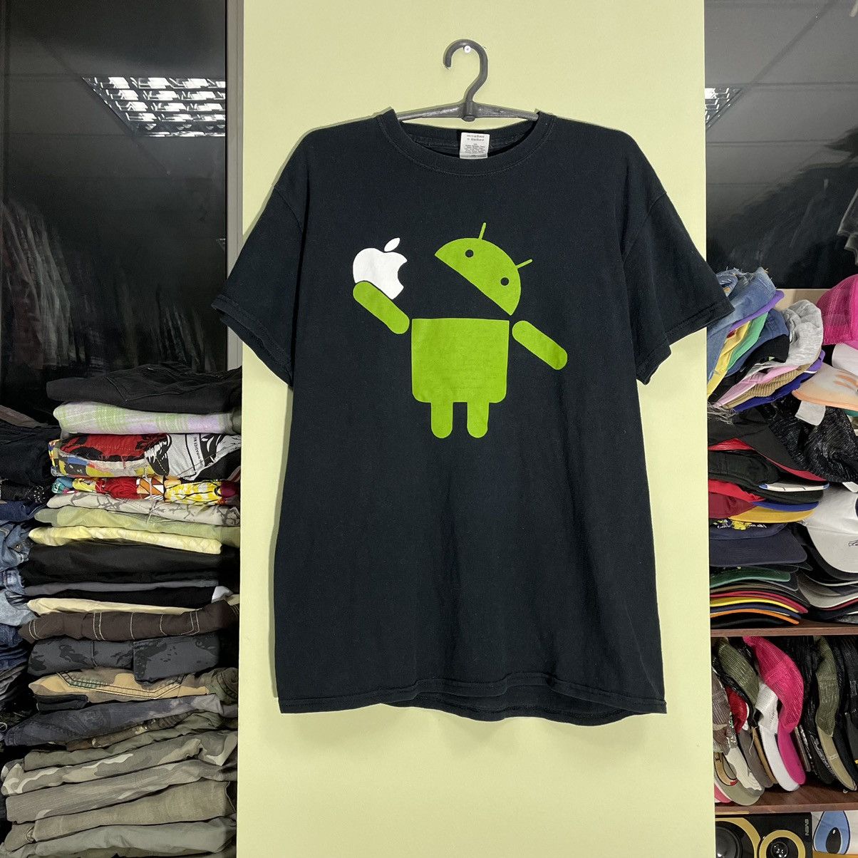 Vintage Vintage 90s Adult “Android > IPhone ” Humor Tee Streetwear Size US L / EU 52-54 / 3 - 2 Thumbnail