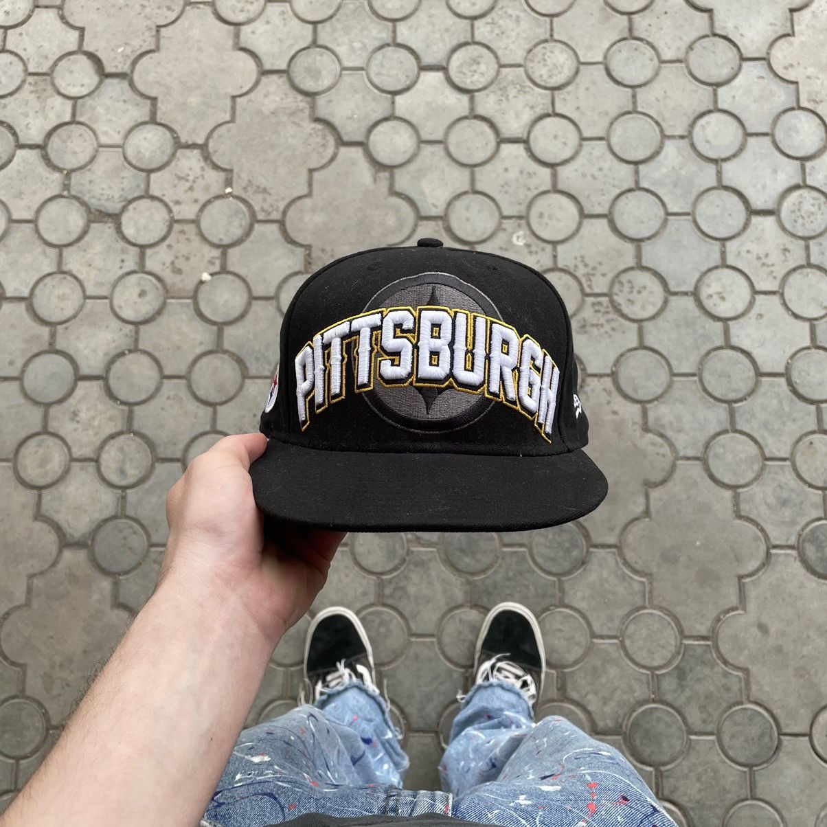 Vintage 1990's Pittsburgh Steelers Black Wool STARTER Snapback Hat