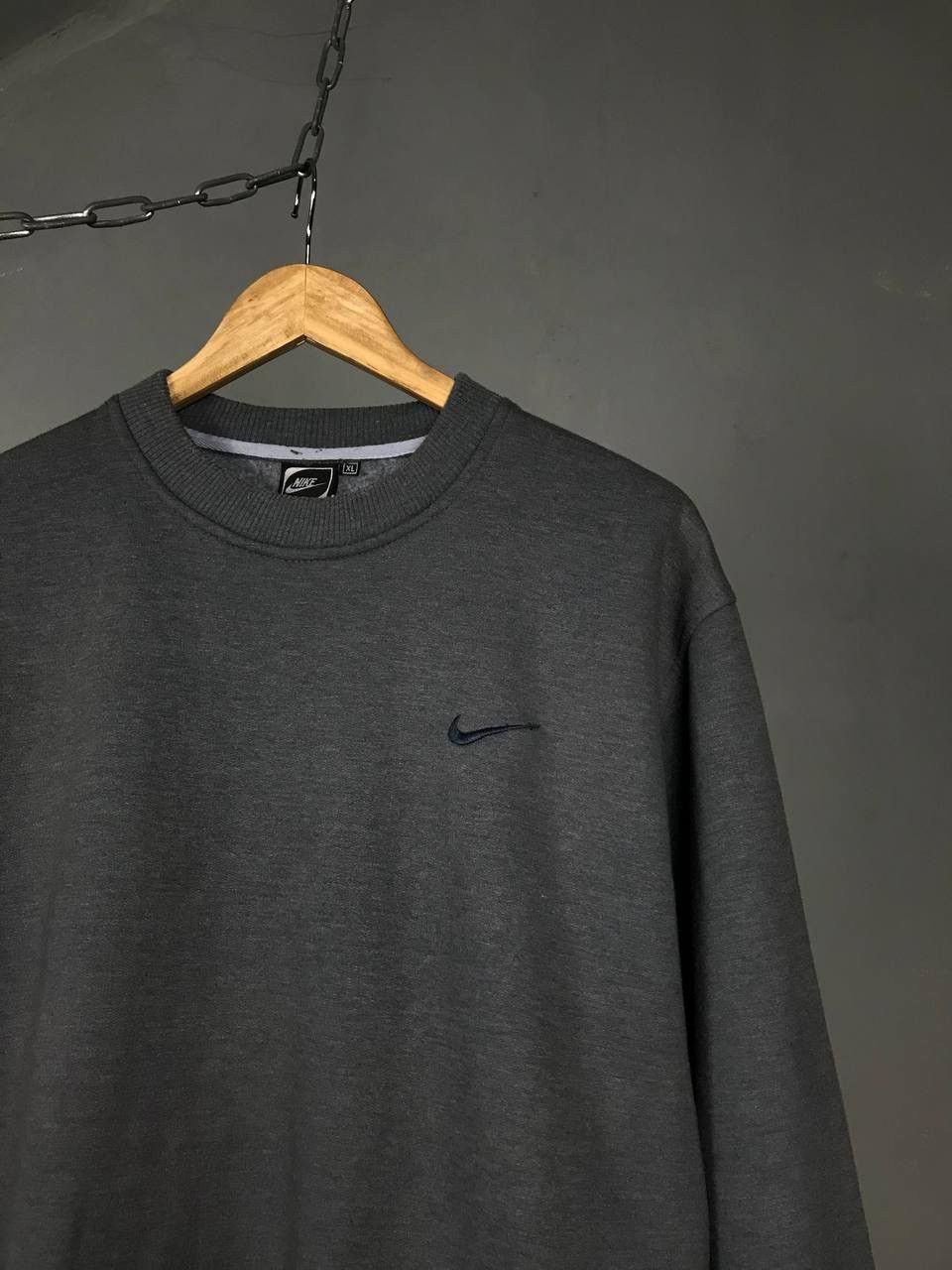 Nike × Vintage Nike swoosh streetwear vintage gray sweatshirt Size US XL / EU 56 / 4 - 2 Thumbnail
