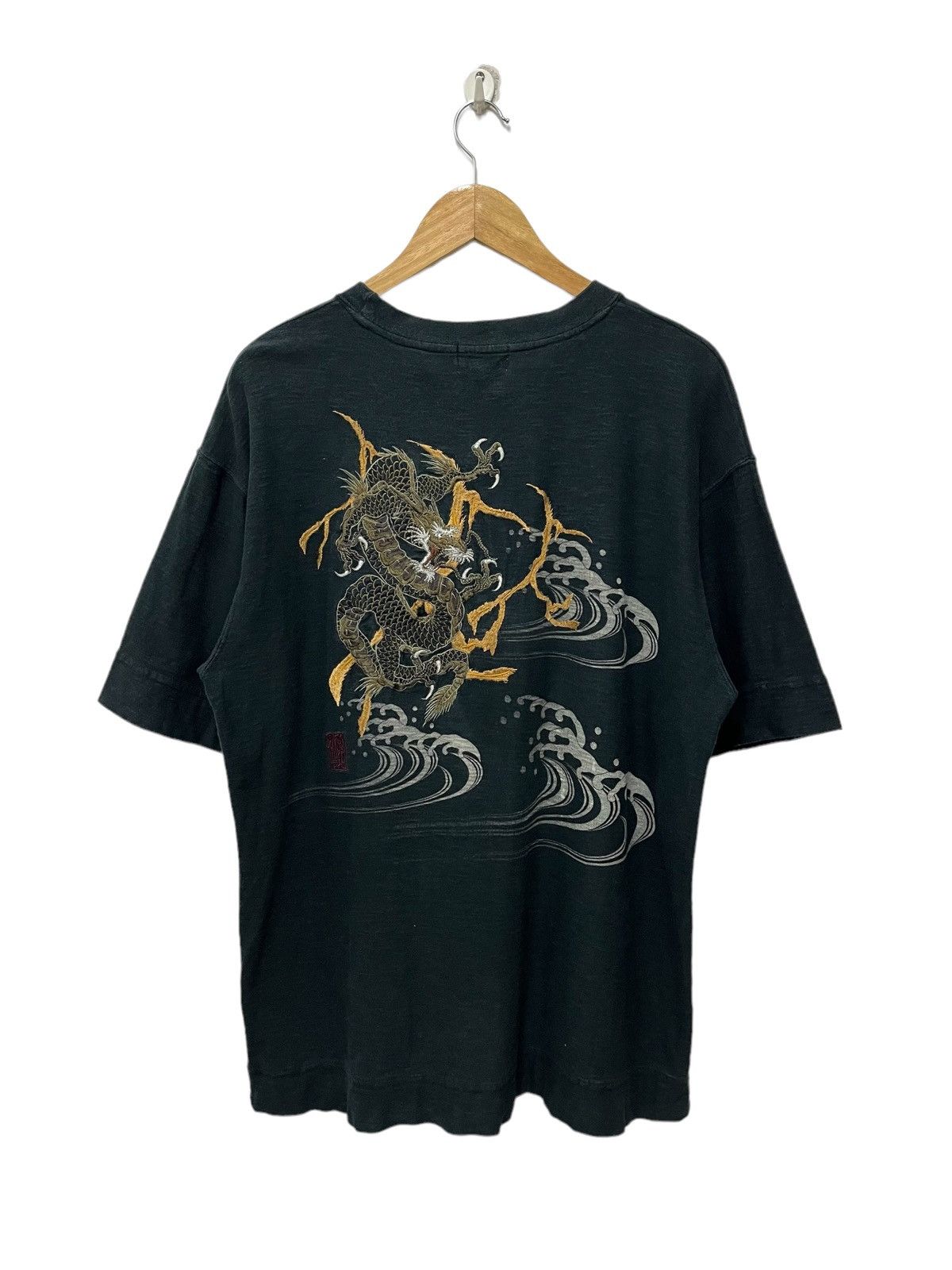 Japanese Brand Karakuri Tamashi dragon embroidered sukajan shirt Size US L / EU 52-54 / 3 - 1 Thumbnail