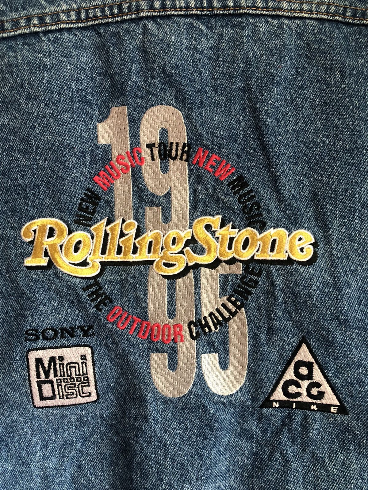 Nike ACG × The Rolling Stones × Vintage Vintage 1995 Denim Jacket NIKE ACG ROLLING STONES TOUR Size US XL / EU 56 / 4 - 2 Thumbnail