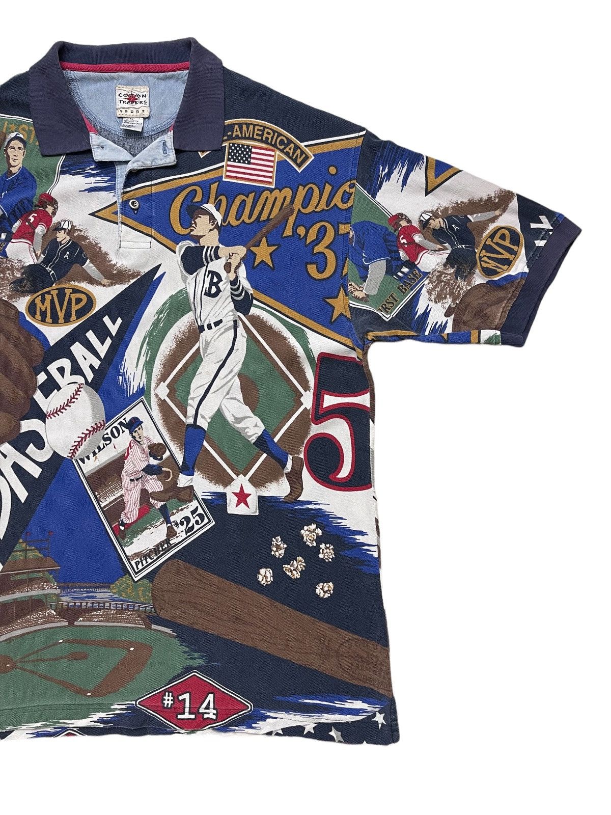 MLB Vintage Major League Baseball Fullprint Polo Shirt Size US XL / EU 56 / 4 - 10 Thumbnail