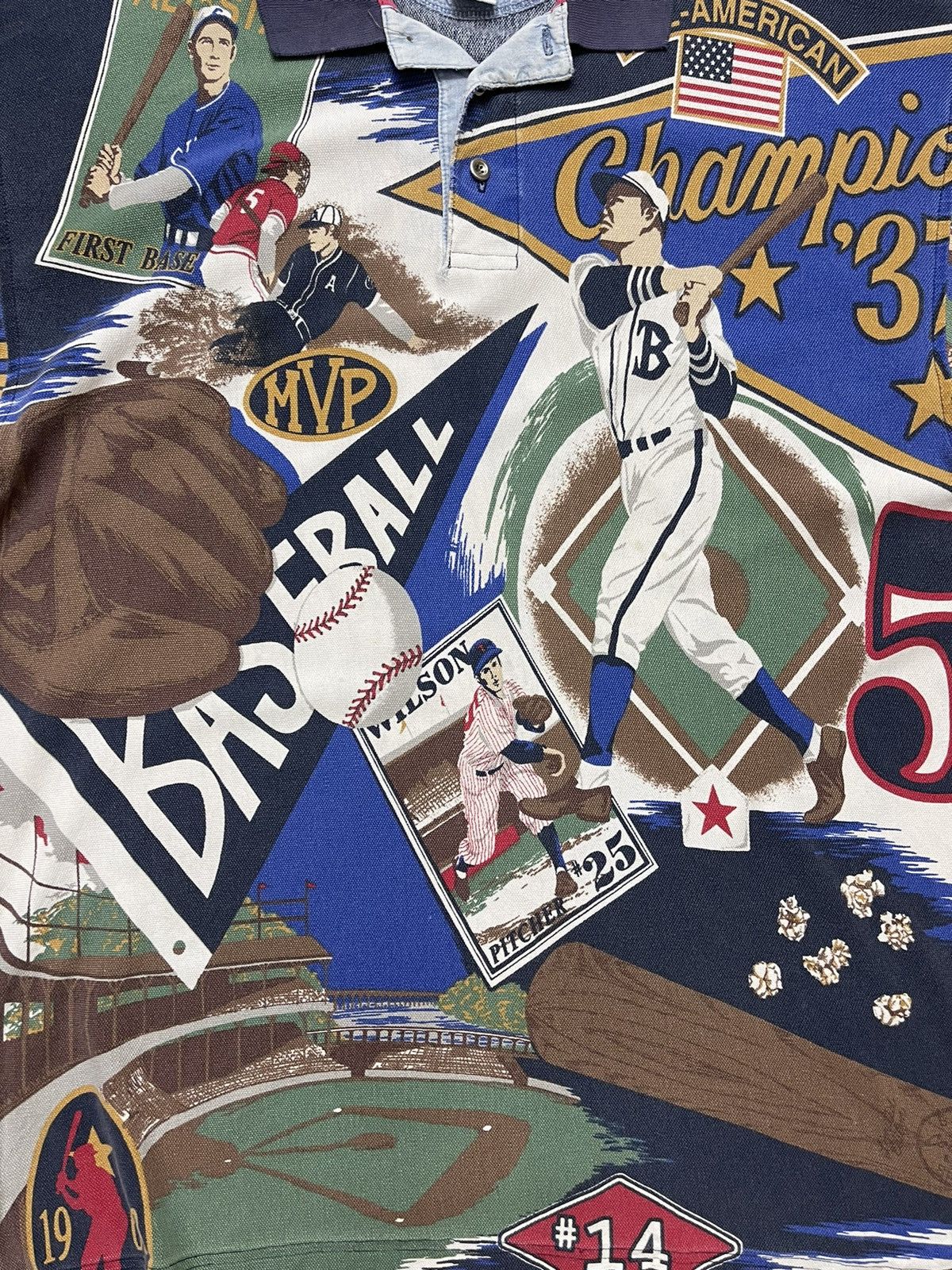 MLB Vintage Major League Baseball Fullprint Polo Shirt Size US XL / EU 56 / 4 - 20 Thumbnail