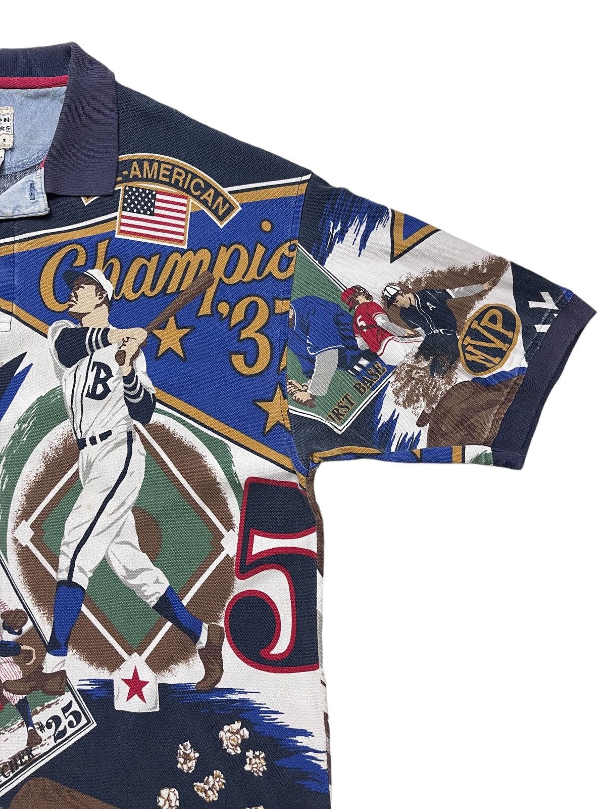 MLB Vintage Major League Baseball Fullprint Polo Shirt Size US XL / EU 56 / 4 - 13 Thumbnail