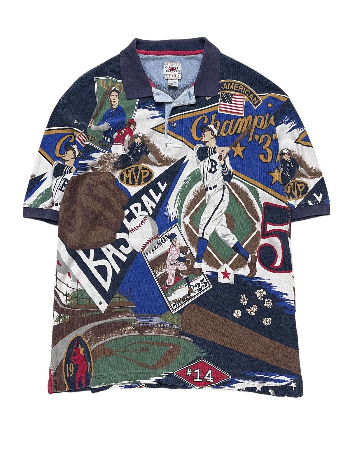 Vintage Major League Baseball Fullprint Polo Shirt