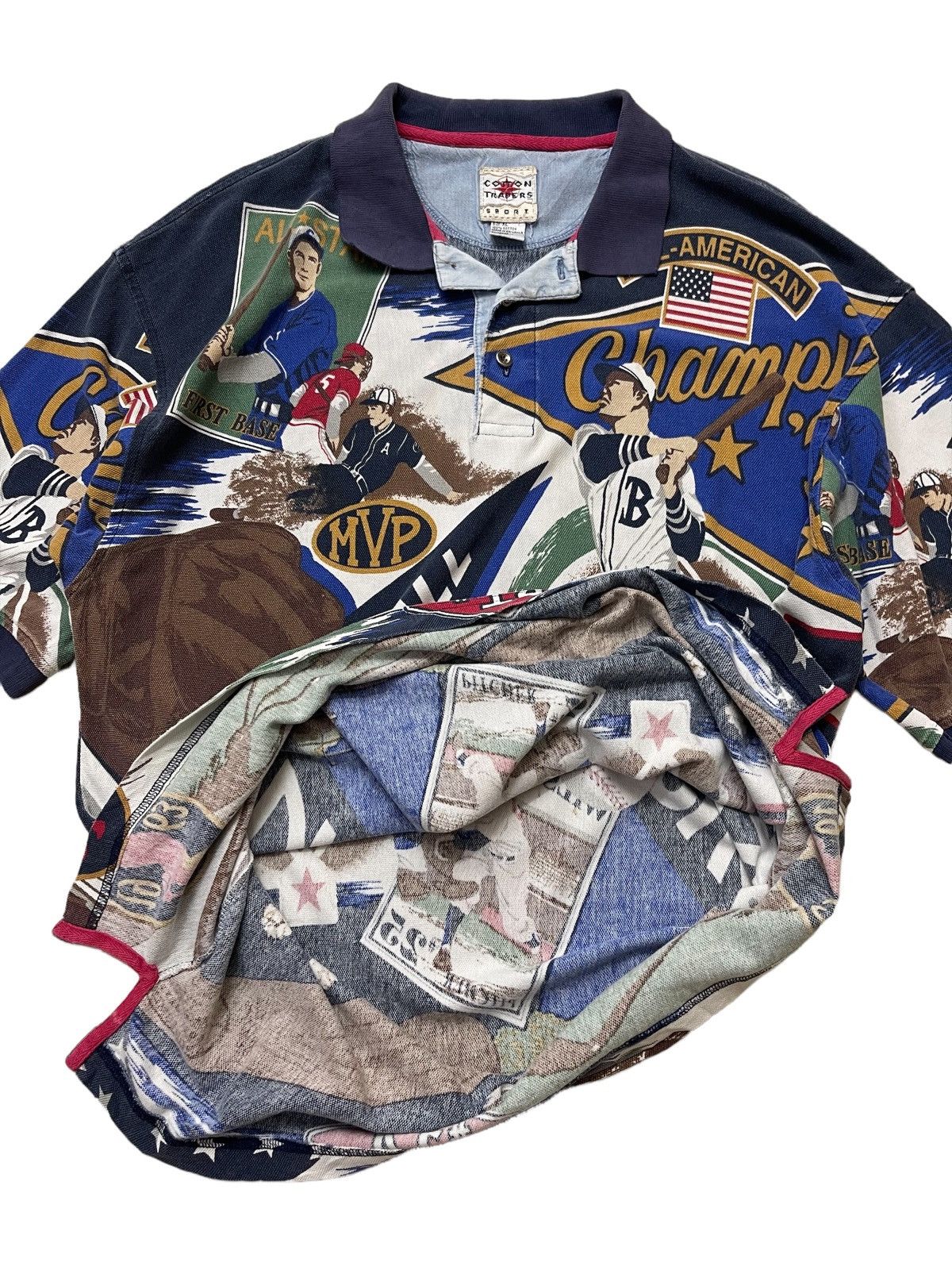 MLB Vintage Major League Baseball Fullprint Polo Shirt Size US XL / EU 56 / 4 - 16 Thumbnail