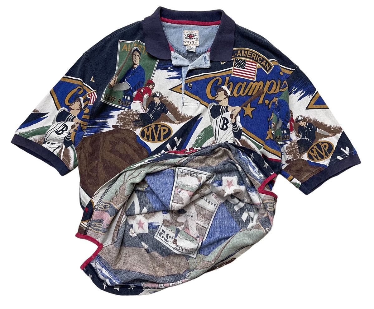 MLB Vintage Major League Baseball Fullprint Polo Shirt Size US XL / EU 56 / 4 - 15 Thumbnail