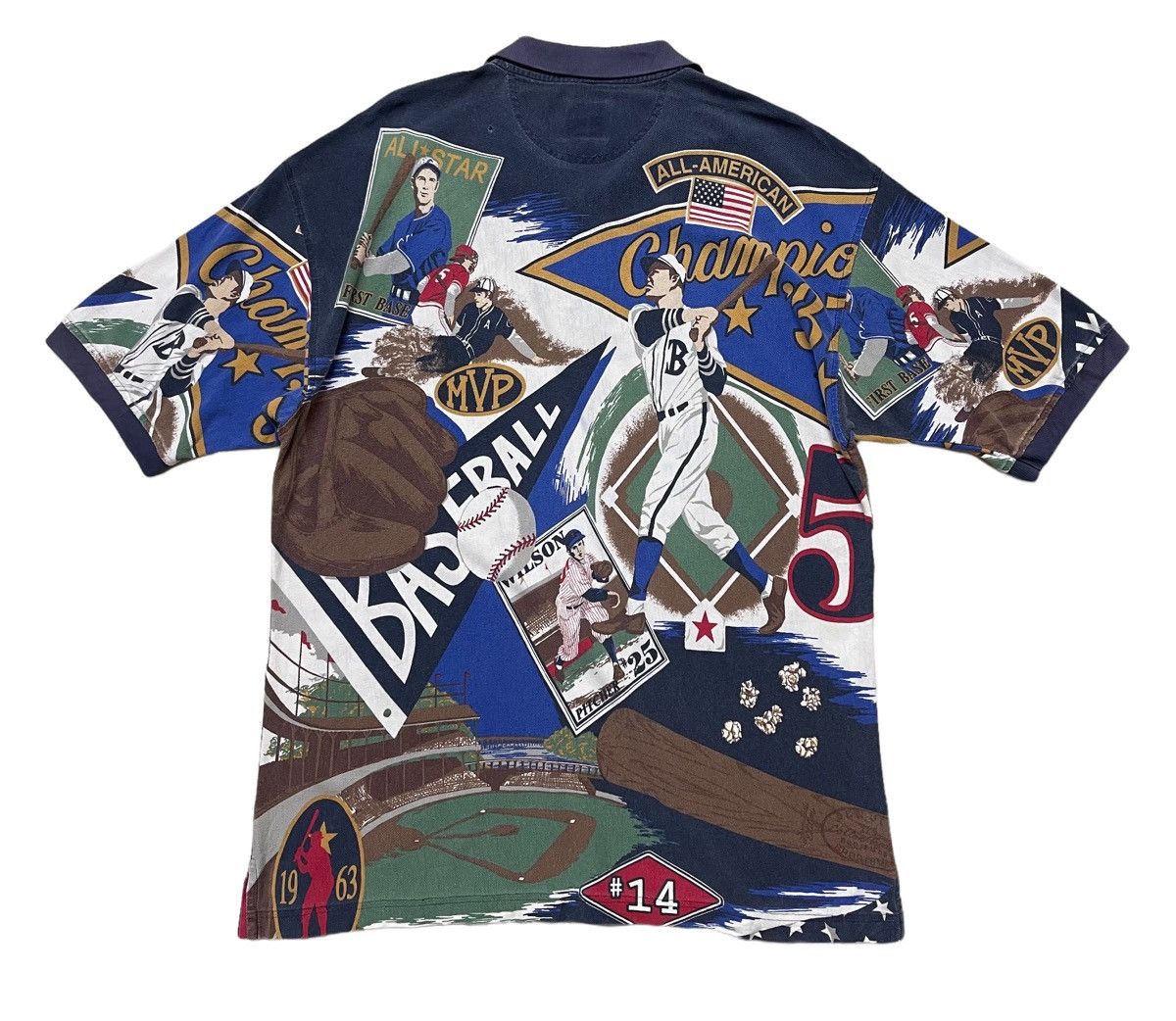 MLB Vintage Major League Baseball Fullprint Polo Shirt Size US XL / EU 56 / 4 - 8 Thumbnail