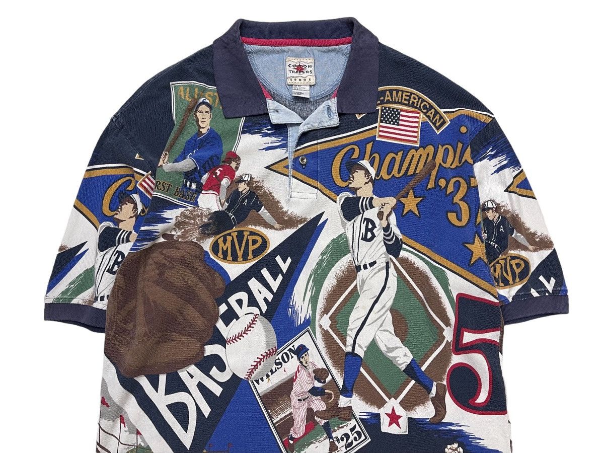 MLB Vintage Major League Baseball Fullprint Polo Shirt Size US XL / EU 56 / 4 - 2 Thumbnail