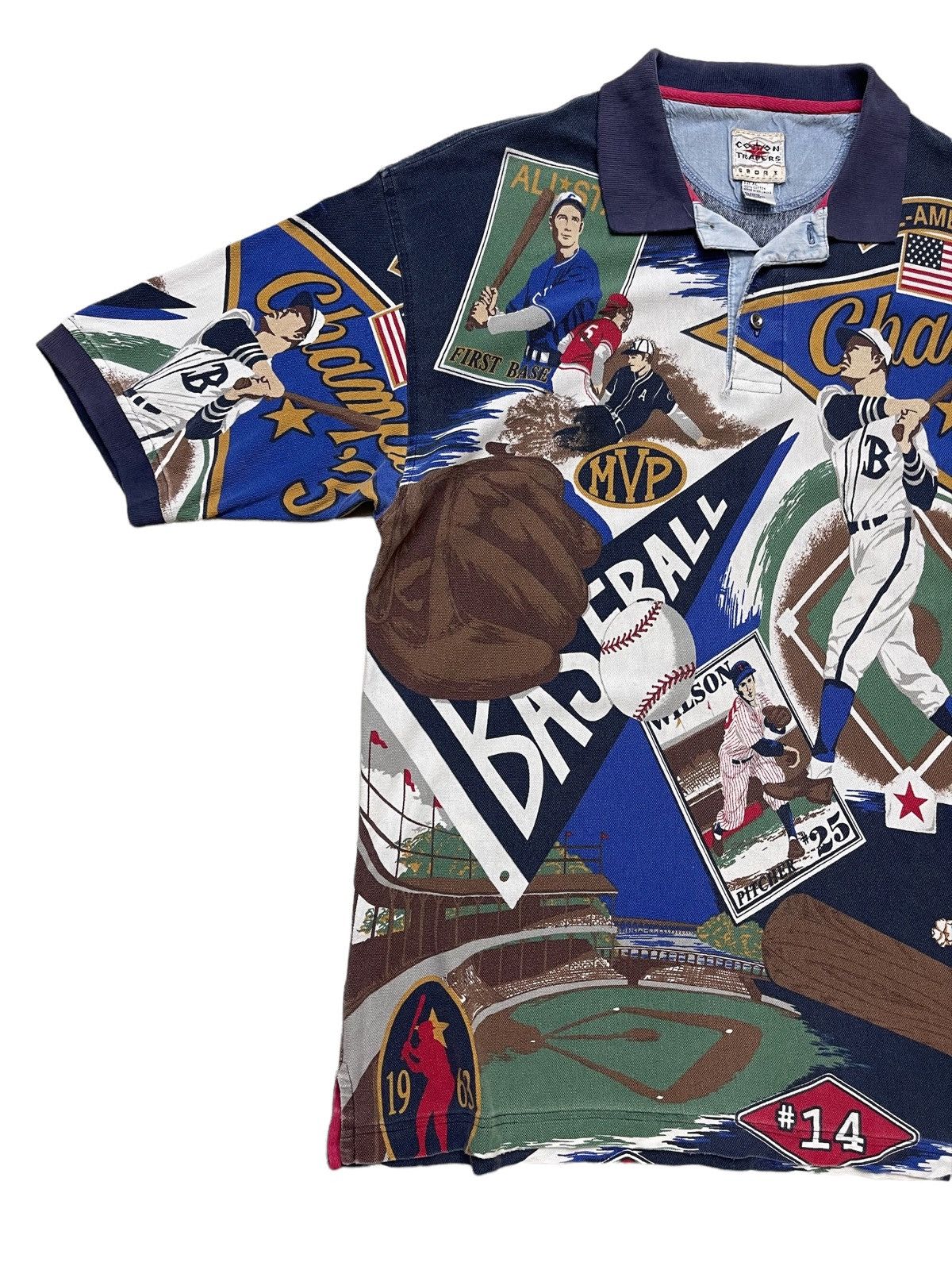 MLB Vintage Major League Baseball Fullprint Polo Shirt Size US XL / EU 56 / 4 - 9 Thumbnail