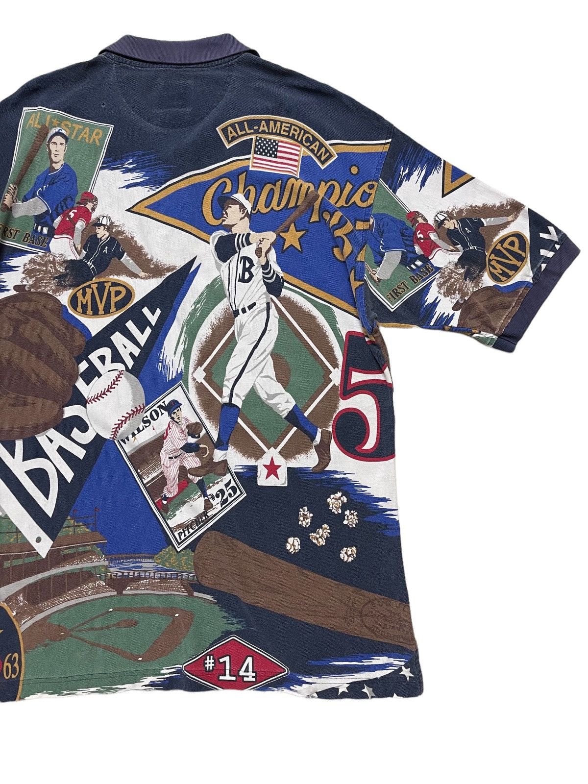 MLB Vintage Major League Baseball Fullprint Polo Shirt Size US XL / EU 56 / 4 - 12 Thumbnail