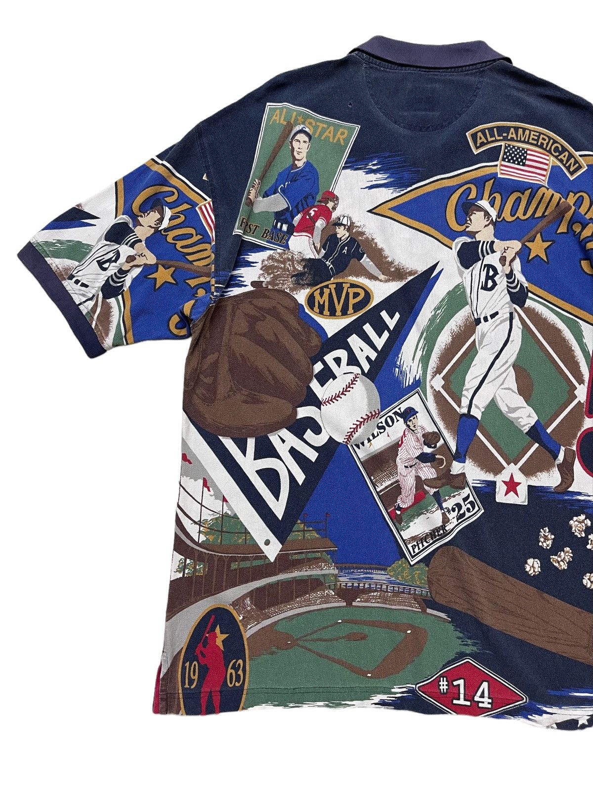 MLB Vintage Major League Baseball Fullprint Polo Shirt Size US XL / EU 56 / 4 - 11 Thumbnail