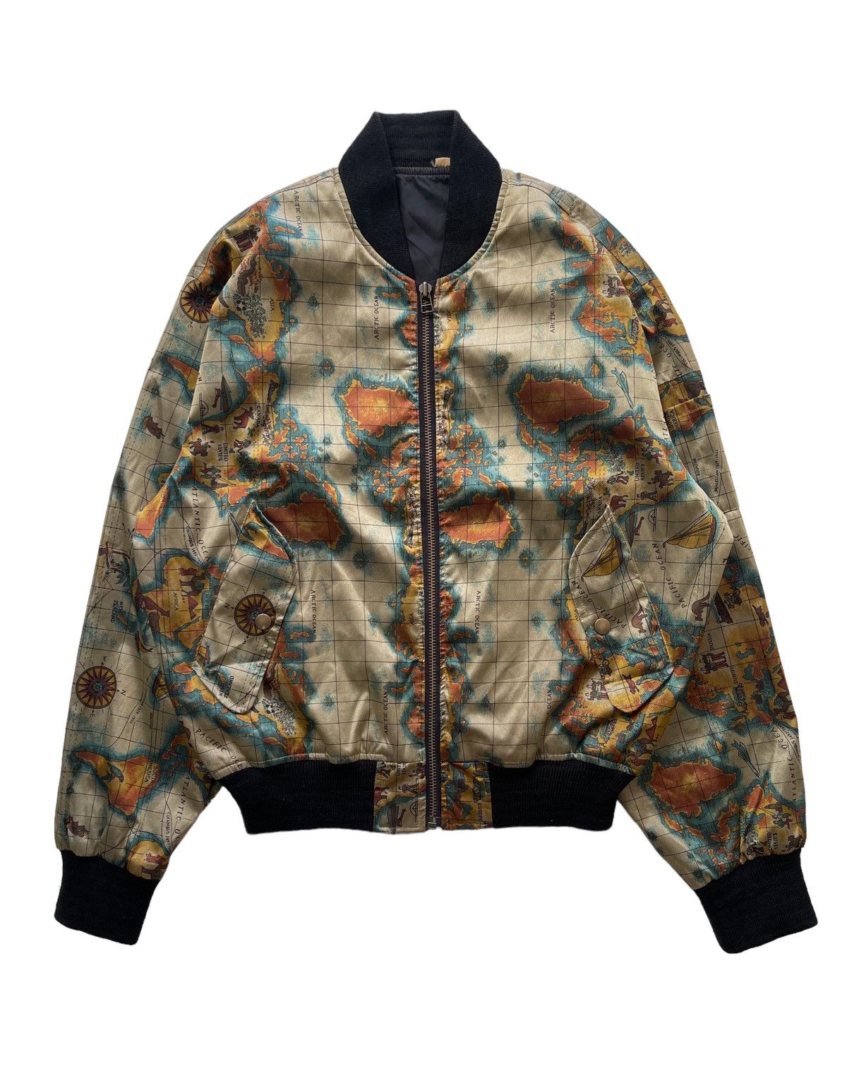 Vintage Vintage Map Kurt Cobain Bomber Jacket Size US M / EU 48-50 / 2 - 1 Thumbnail