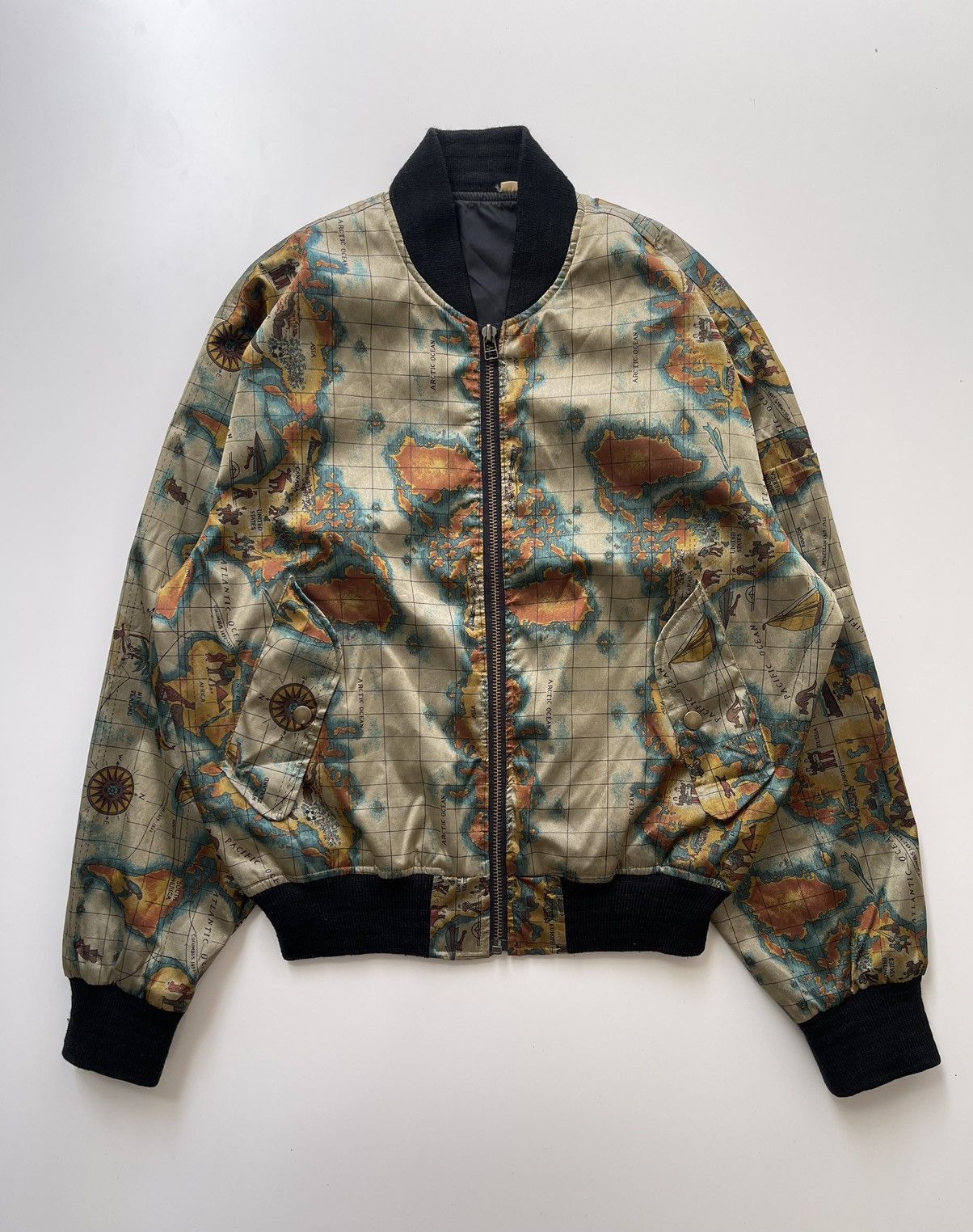 Vintage Vintage Map Kurt Cobain Bomber Jacket Size US M / EU 48-50 / 2 - 2 Thumbnail