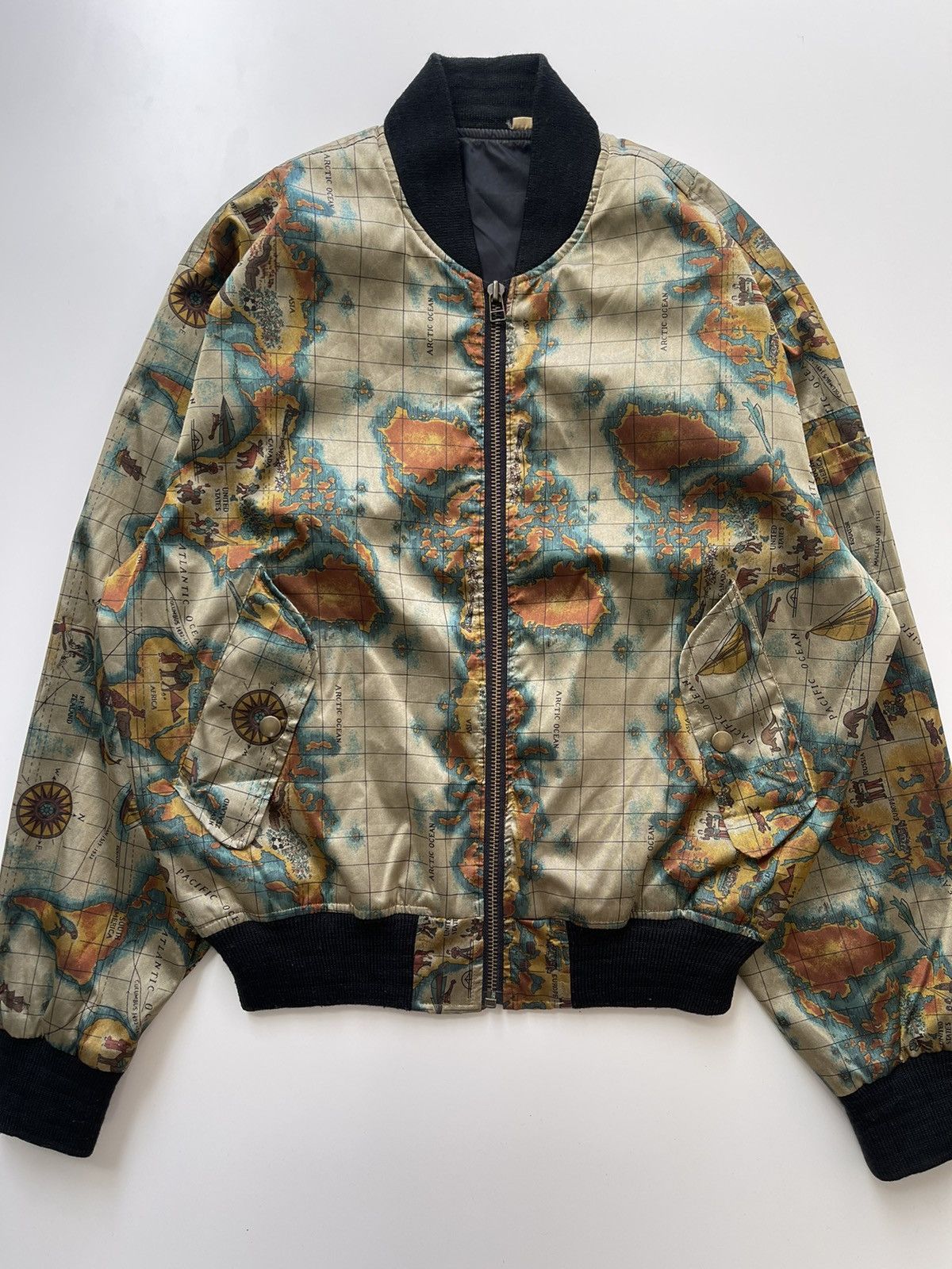 Vintage Vintage Map Kurt Cobain Bomber Jacket Size US M / EU 48-50 / 2 - 9 Thumbnail