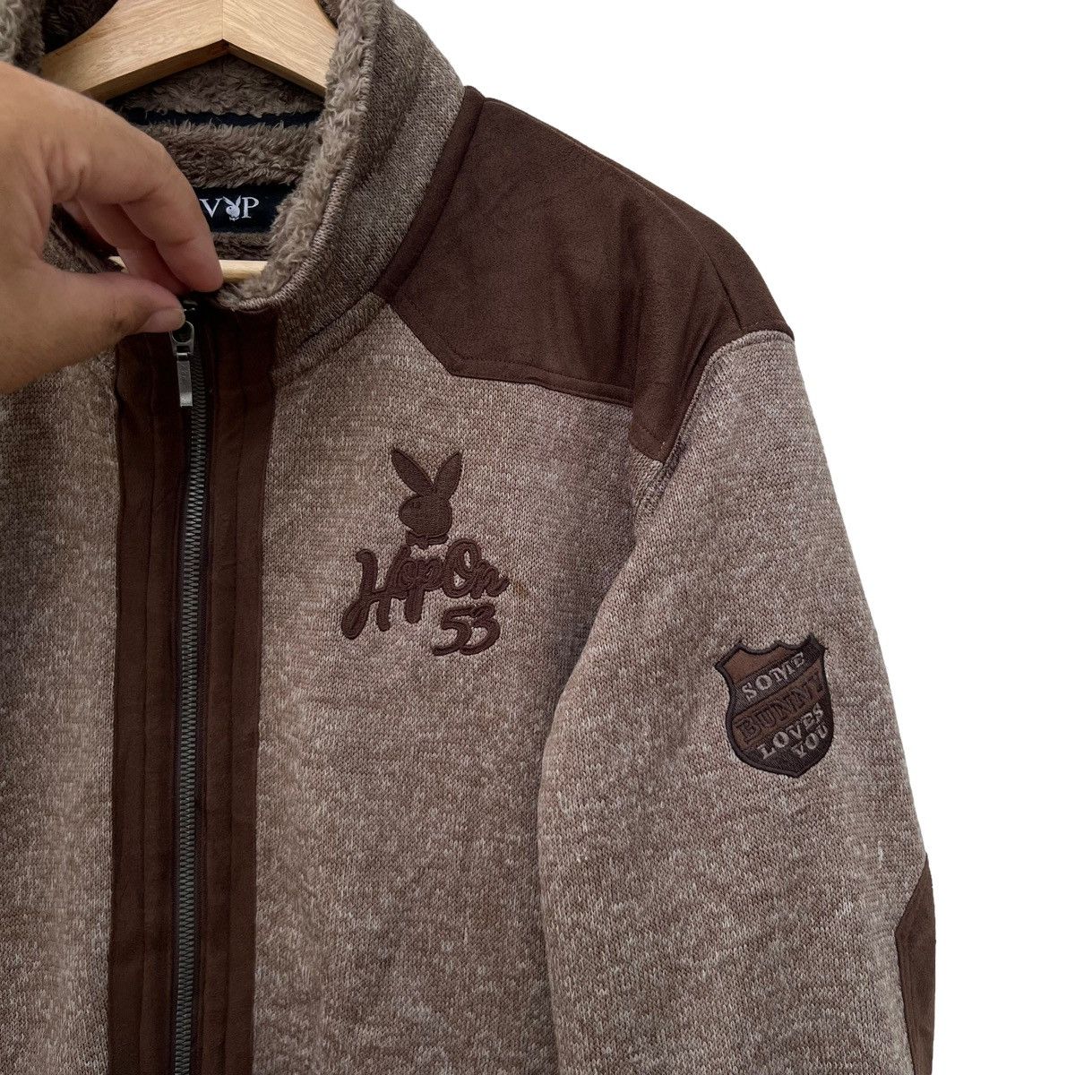 Japanese Brand VINTAGE PLAYBOY JAPAN FLEECE SHERPA JACKET Size US L / EU 52-54 / 3 - 5 Thumbnail
