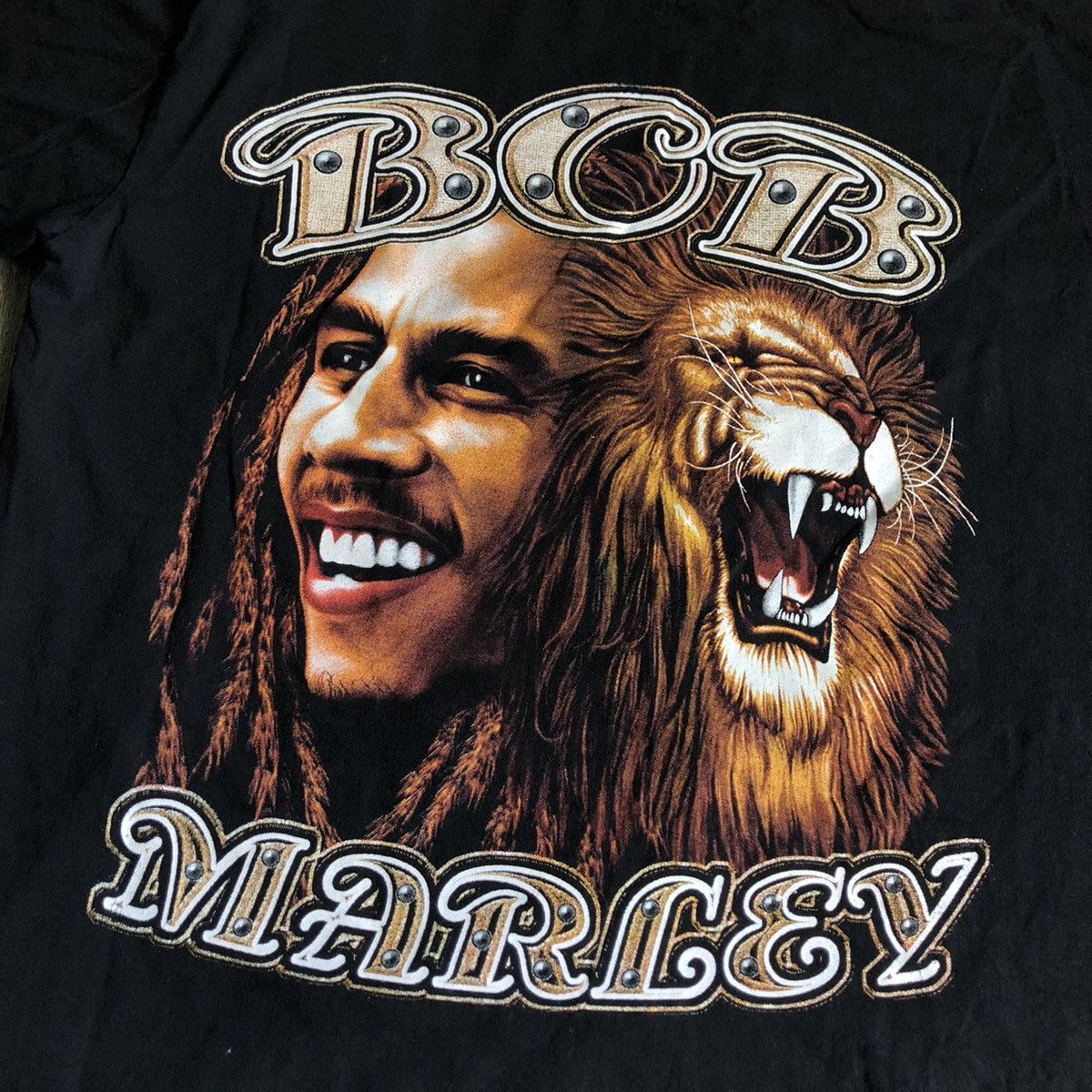 Bob Marley Vintage 1990s Bob Marley Lion Double Sided Graphic Logo Tee Size US XXL / EU 58 / 5 - 5 Thumbnail