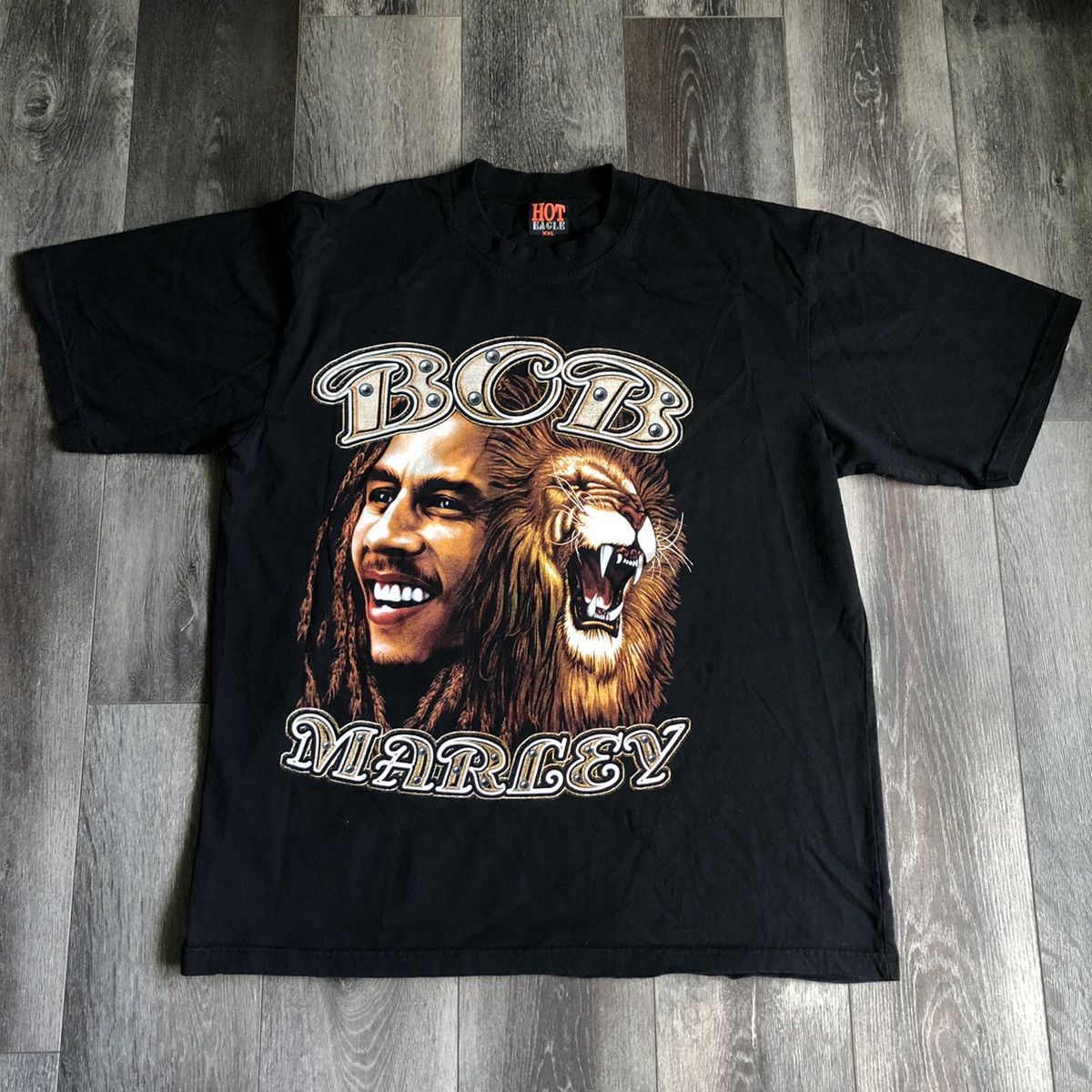 Bob Marley Vintage 1990s Bob Marley Lion Double Sided Graphic Logo Tee Size US XXL / EU 58 / 5 - 1 Thumbnail