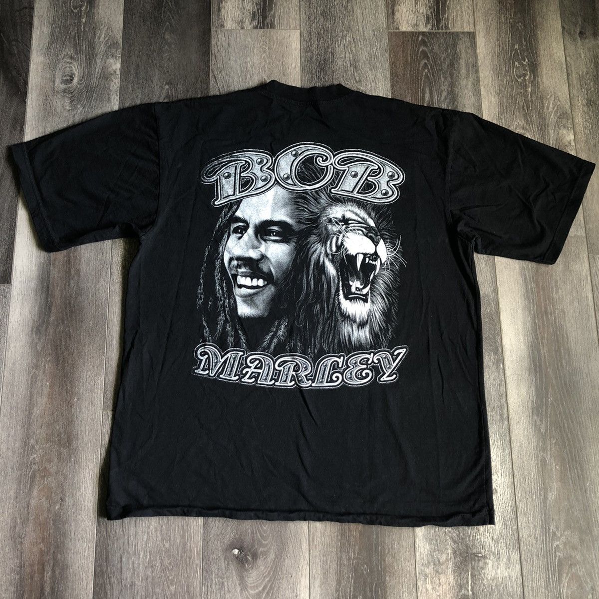 Bob Marley Vintage 1990s Bob Marley Lion Double Sided Graphic Logo Tee Size US XXL / EU 58 / 5 - 2 Thumbnail