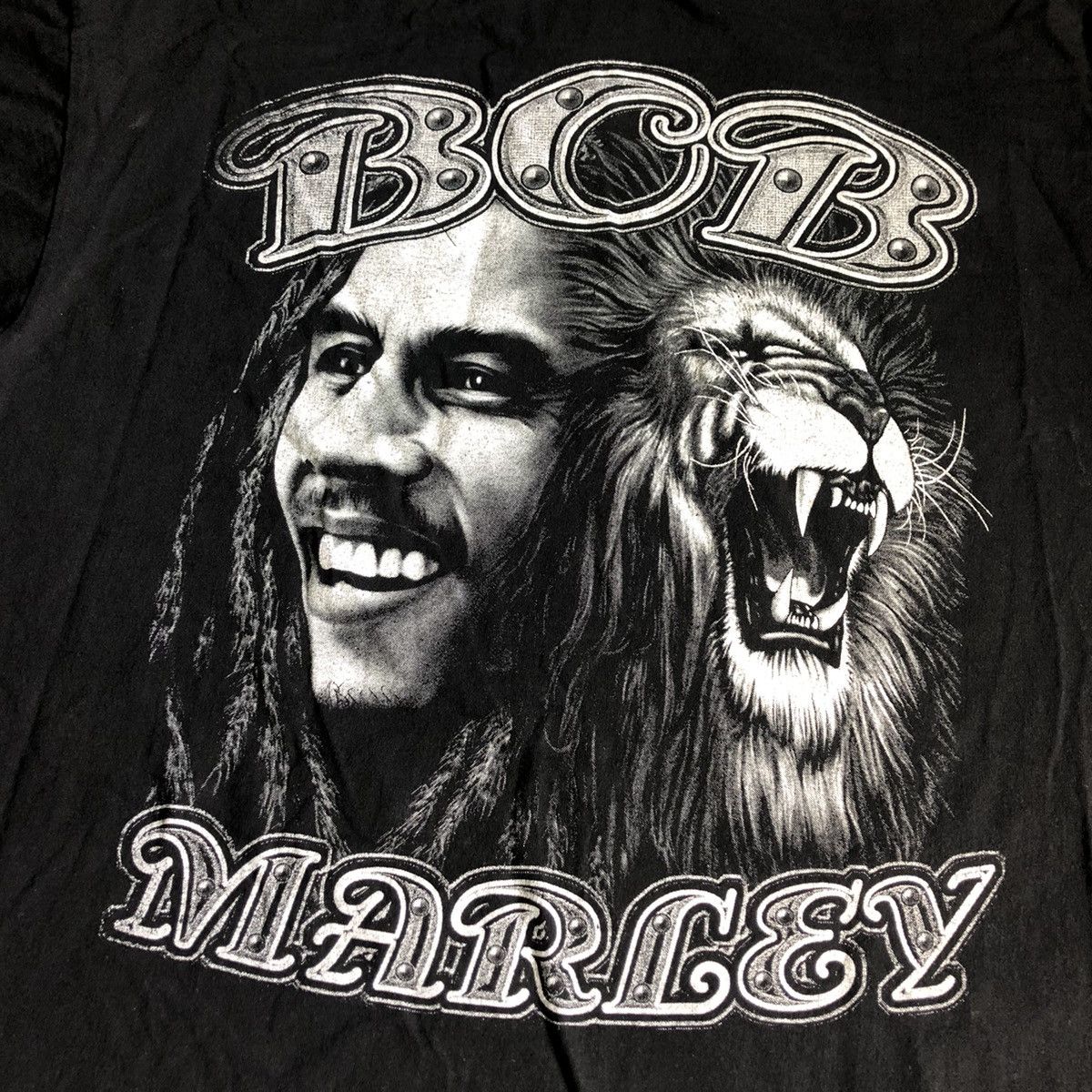 Bob Marley Vintage 1990s Bob Marley Lion Double Sided Graphic Logo Tee Size US XXL / EU 58 / 5 - 4 Thumbnail
