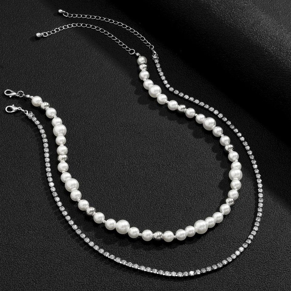 Jewelry × Vintage Layered Imitation Pearl Beads Choker Necklace Size ONE SIZE - 3 Thumbnail