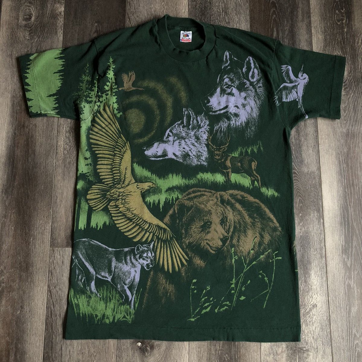 Vintage Vintage 1990s Harlequin Safari All Over Print AOP Animal Tee Size US L / EU 52-54 / 3 - 1 Thumbnail
