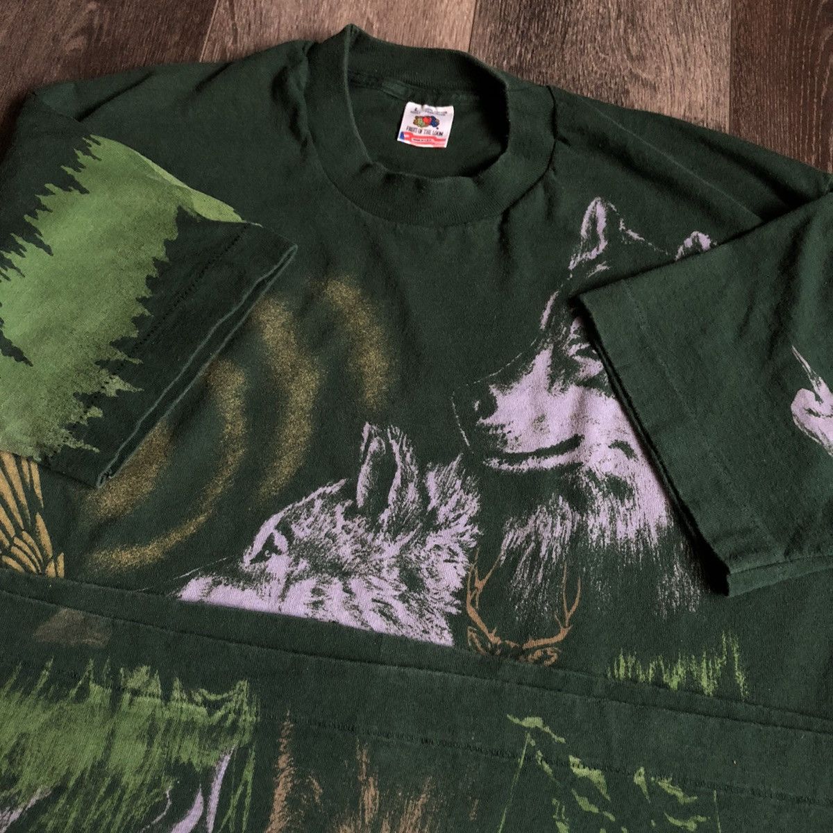 Vintage Vintage 1990s Harlequin Safari All Over Print AOP Animal Tee Size US L / EU 52-54 / 3 - 4 Thumbnail