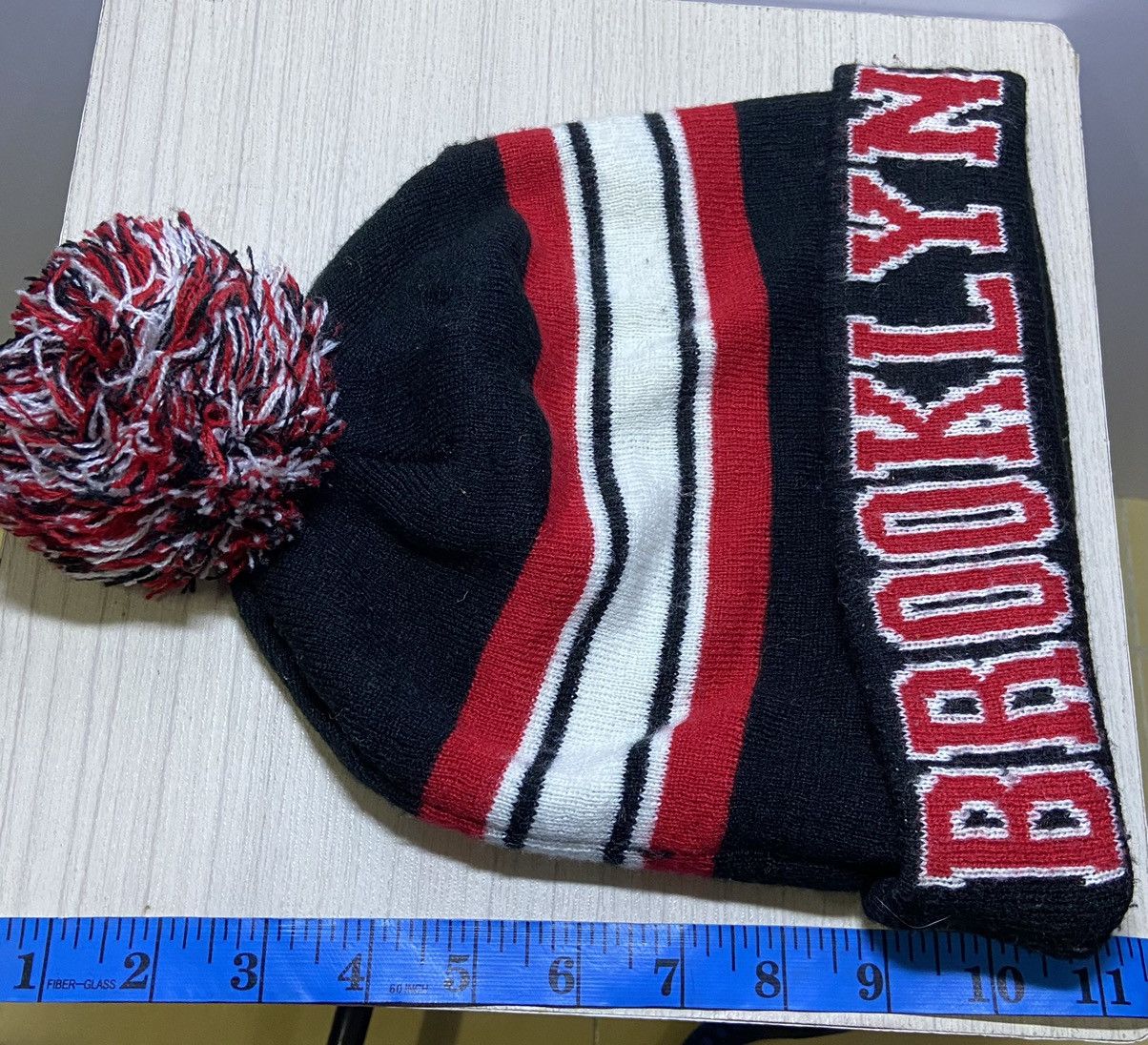 Brooklyn Clothing BROOKLYN BEANIE WITH POM POM SPELLOUT Size ONE SIZE - 5 Thumbnail