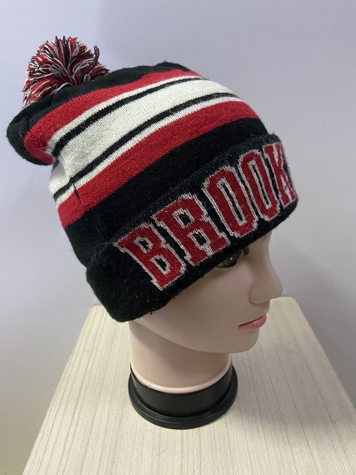Brooklyn Clothing BROOKLYN BEANIE WITH POM POM SPELLOUT Size ONE SIZE - 3 Thumbnail