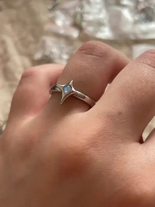 Jewelry Natural Stone Star Ring Size ONE SIZE - 3 Thumbnail