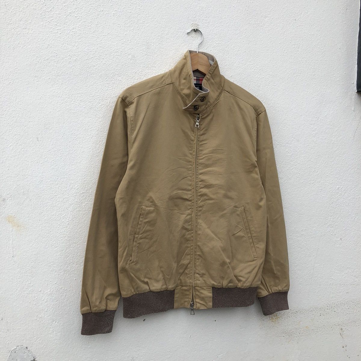 BEAMS HEART BOMBER JACKET TARTAN DESIGN LINING