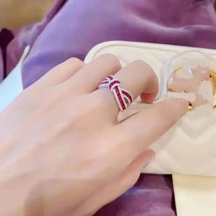 Jewelry Bowknot Shiny Ring Size ONE SIZE - 2 Thumbnail