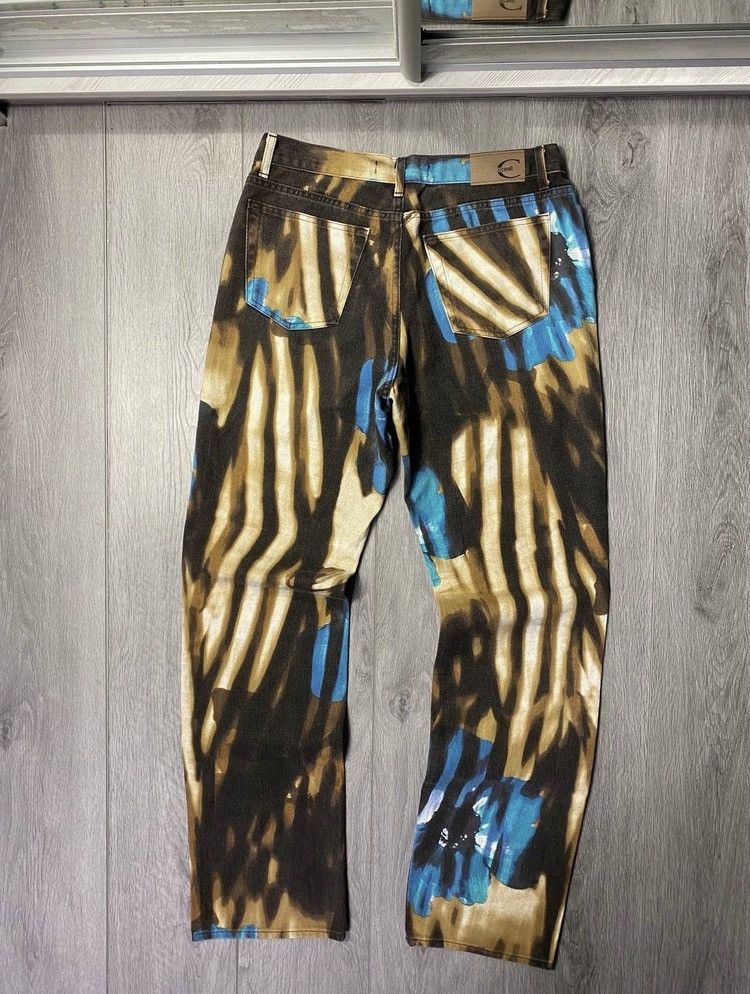 Jean Vintage Y2K Imprimé Psychédélique - Coupe Droite, Taille S, Coton/élasthanne, Années 2000