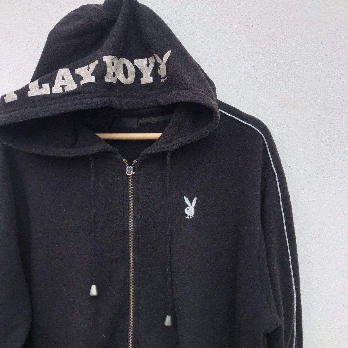 Japanese Brand PLAYBOY HOODIE ZIPPER BIG LOGO Size US XXL / EU 58 / 5 - 6 Thumbnail