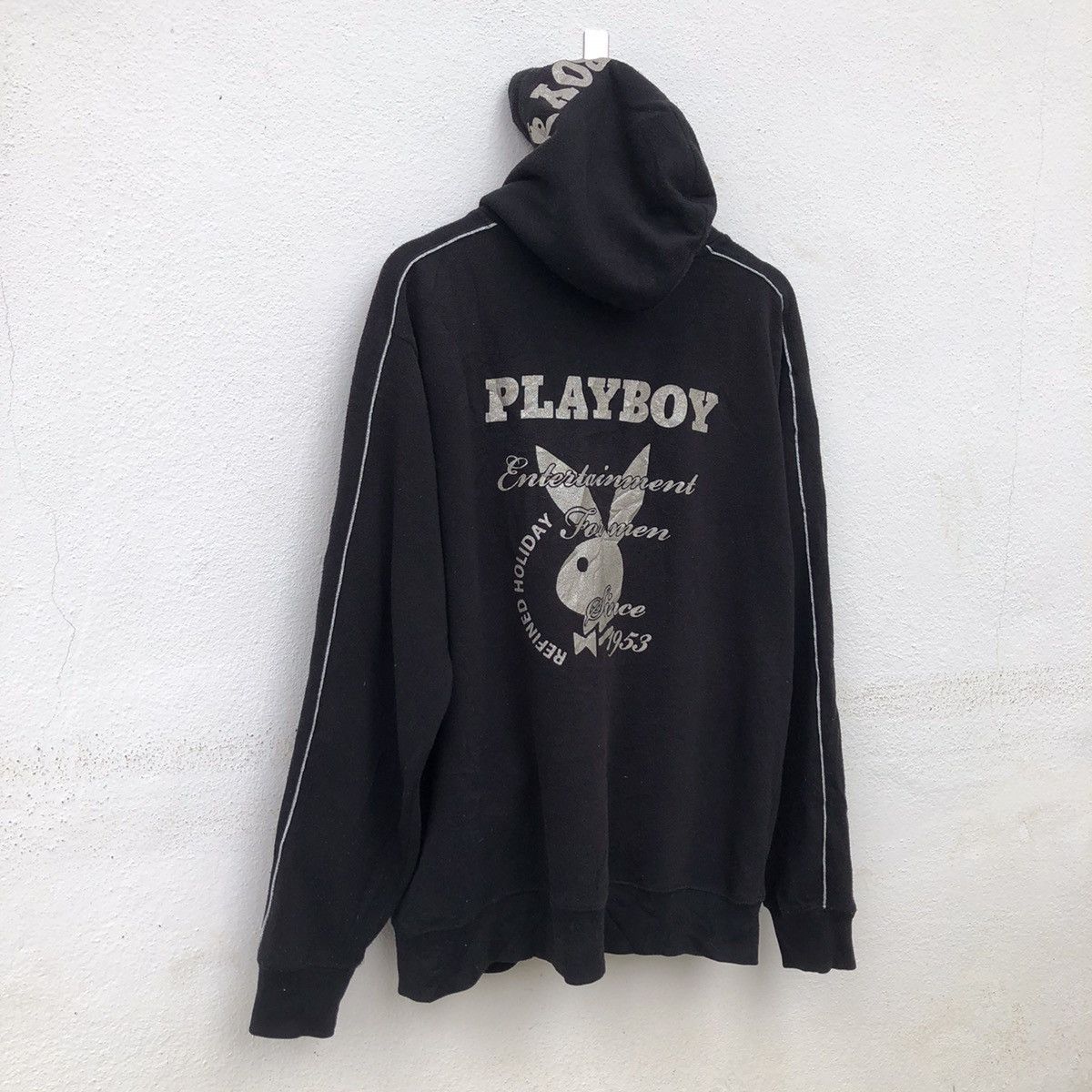 Japanese Brand PLAYBOY HOODIE ZIPPER BIG LOGO Size US XXL / EU 58 / 5 - 2 Thumbnail