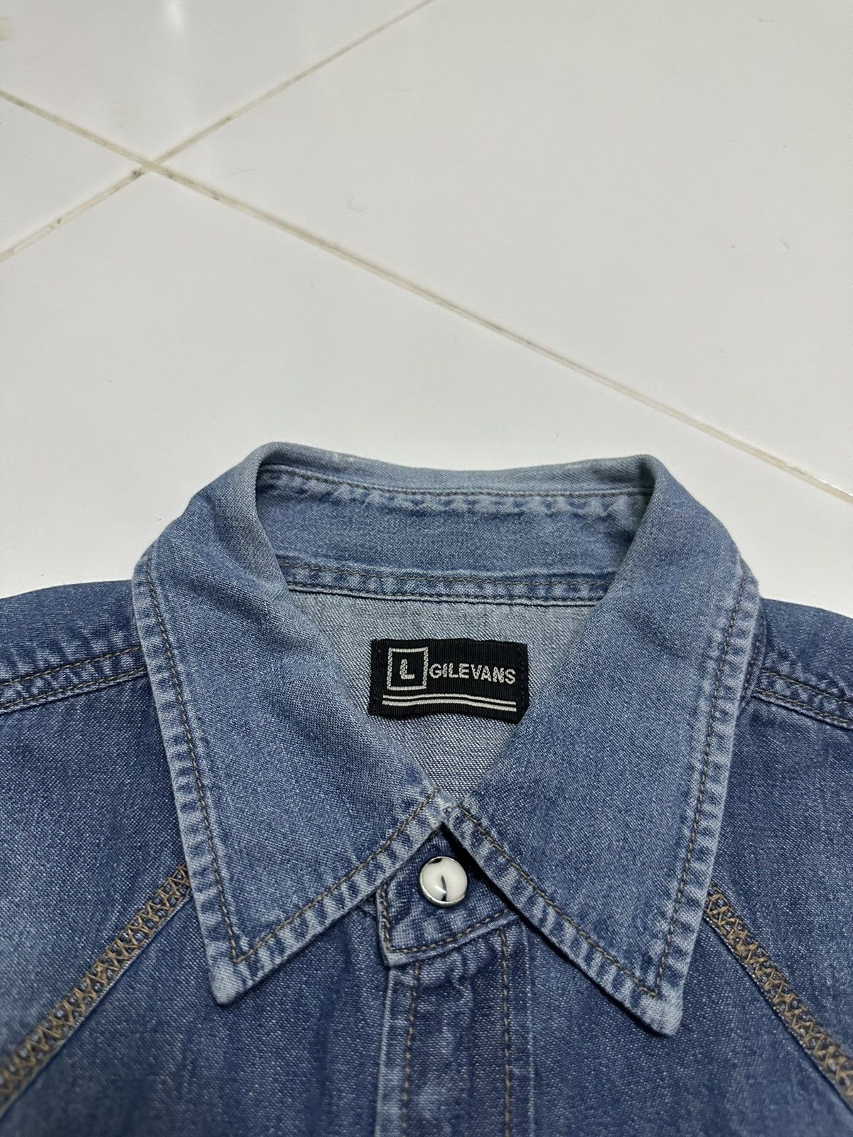 Japanese Brand × Vintage Gilevans western denim shirts Size US L / EU 52-54 / 3 - 4 Thumbnail