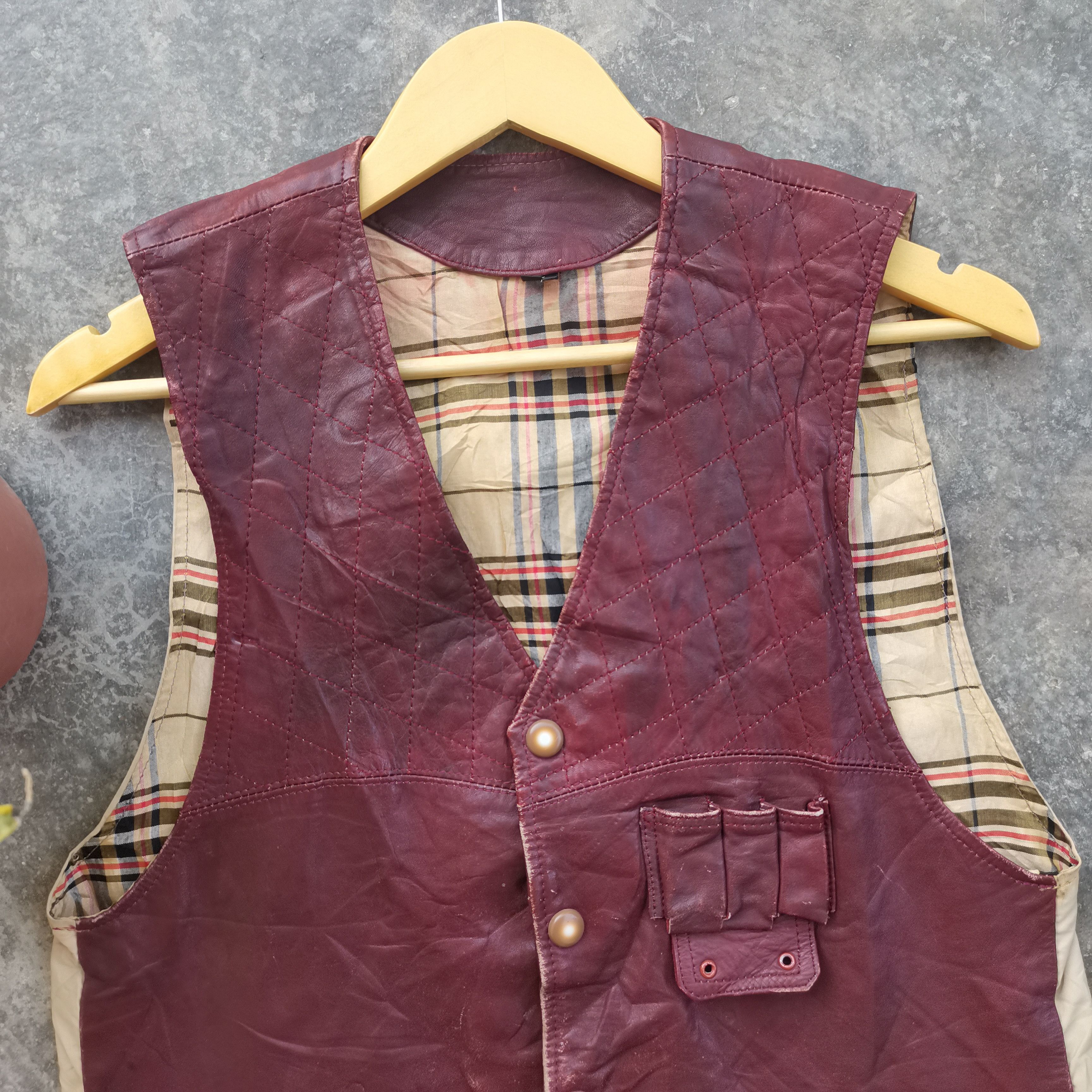 Leather × Vintage Vintage/Rare 90s Japanese Brand Button Up Leather Vests Size US M / EU 48-50 / 2 - 3 Thumbnail