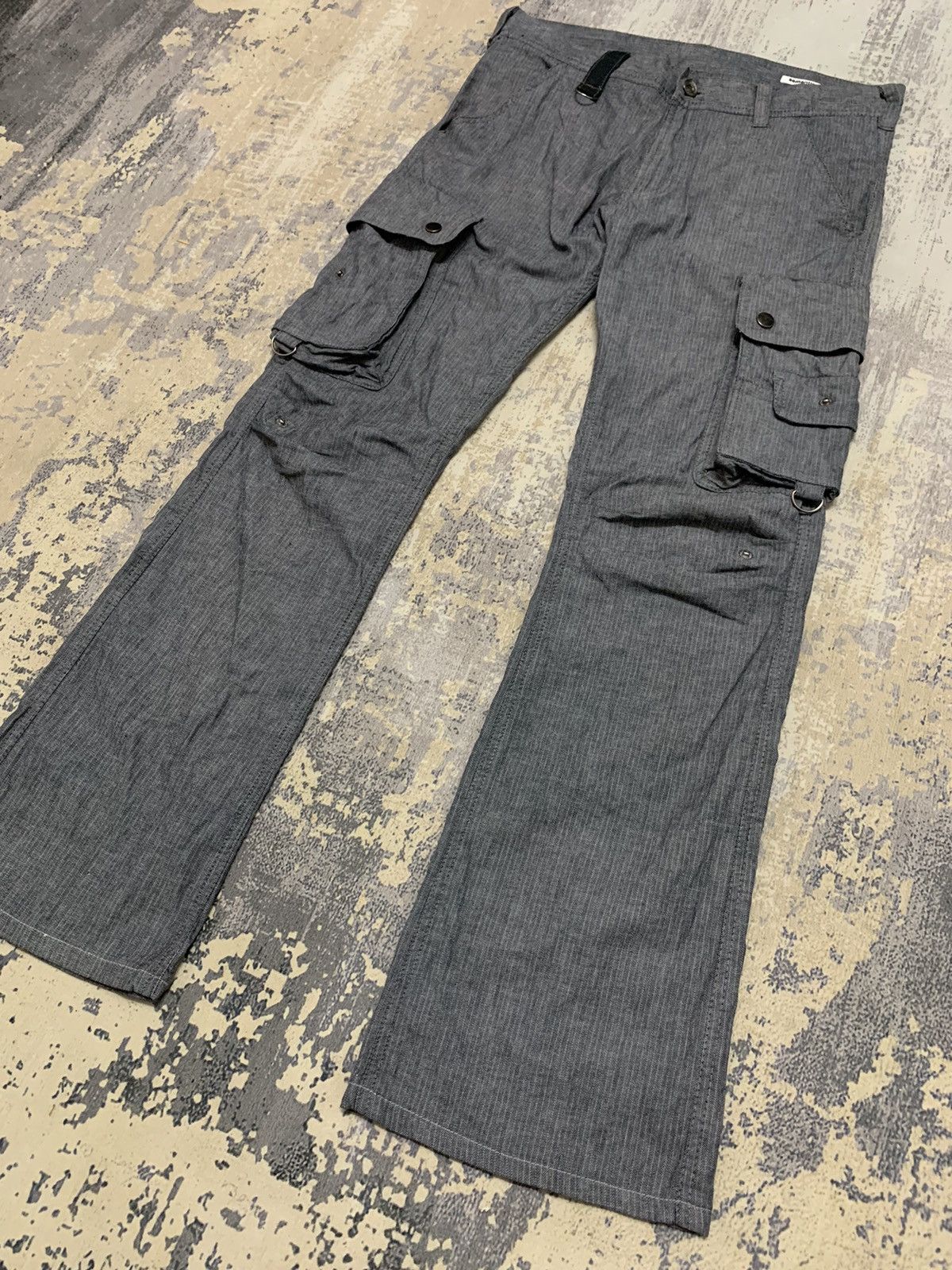 If Six Was Nine Japanese Brand Semantic Design Utility Flare Cargo Pants Size US 33 - 3 Thumbnail