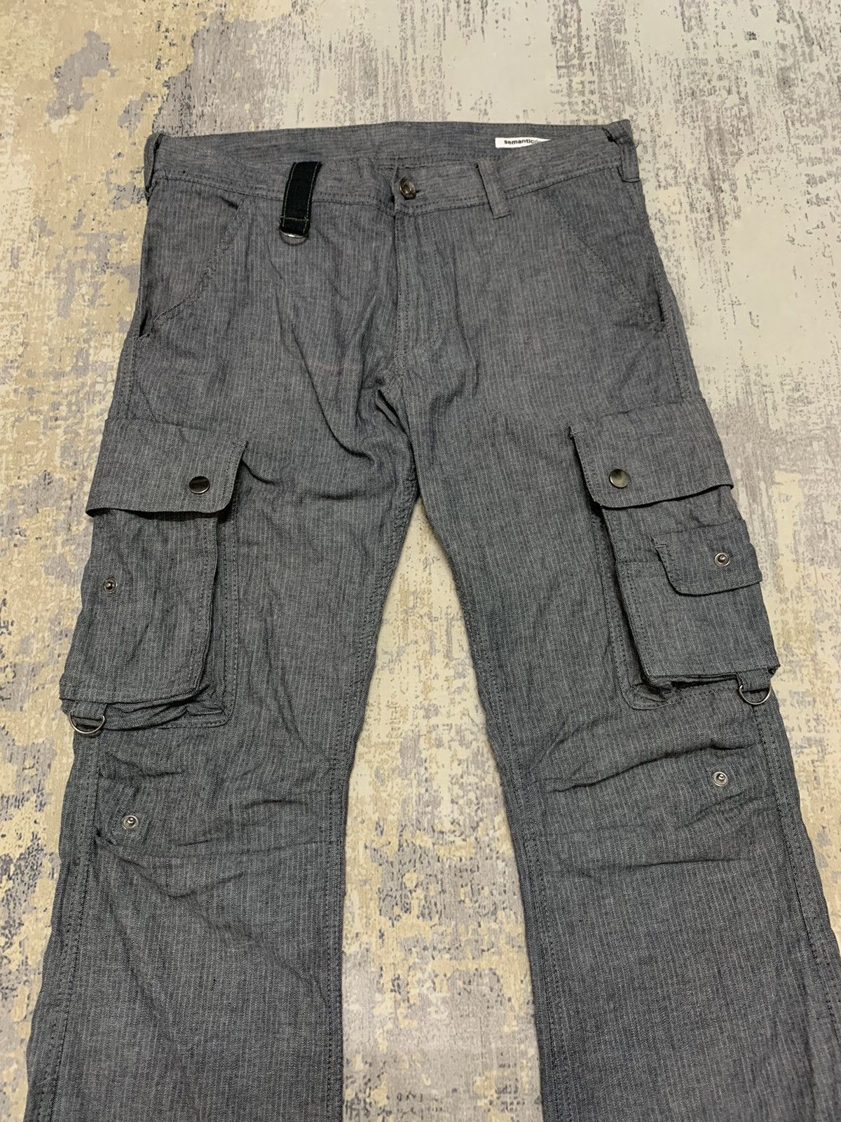 If Six Was Nine Japanese Brand Semantic Design Utility Flare Cargo Pants Size US 33 - 4 Thumbnail
